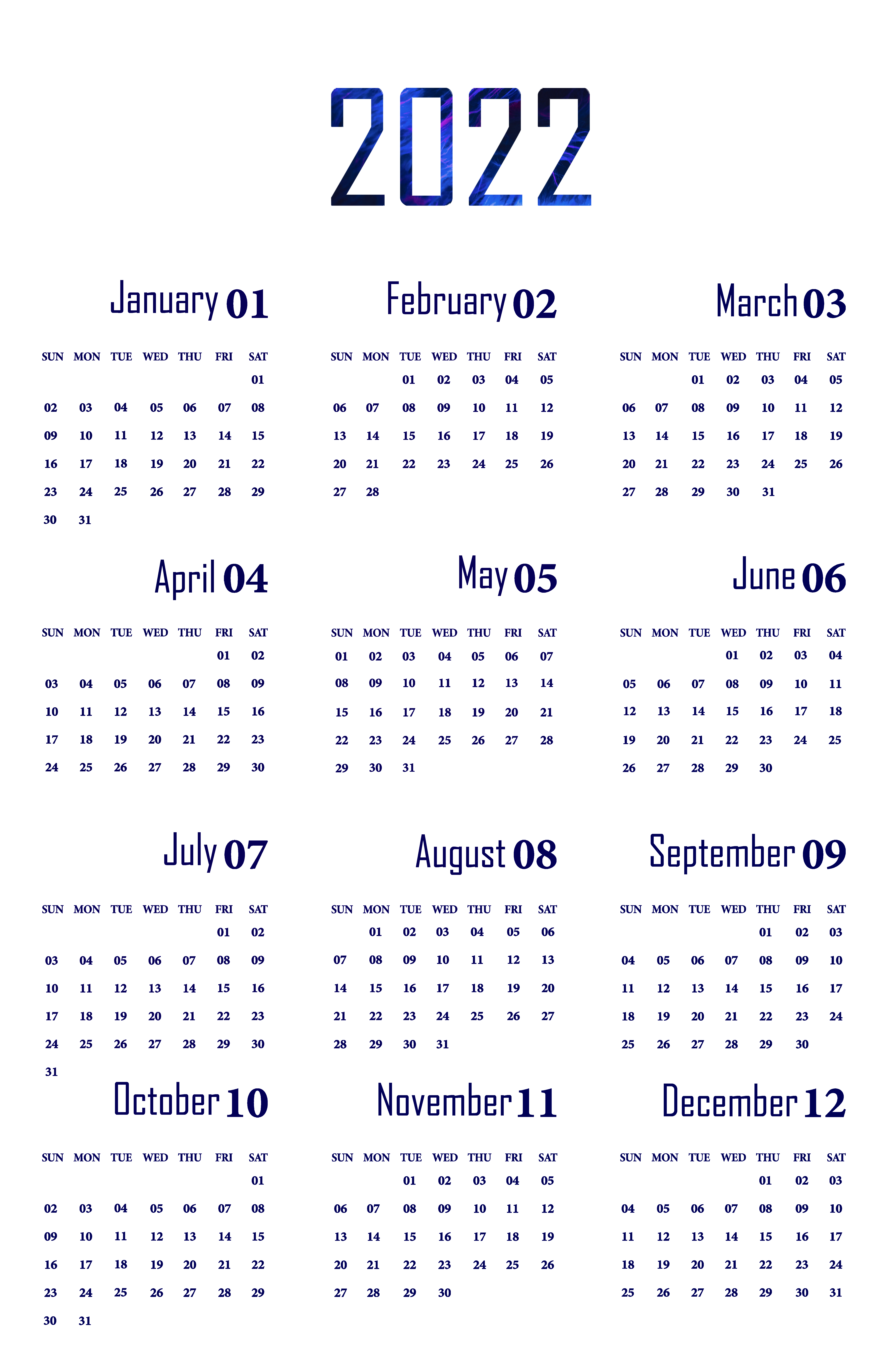 2022 Calendar PNG Image Transparent Background