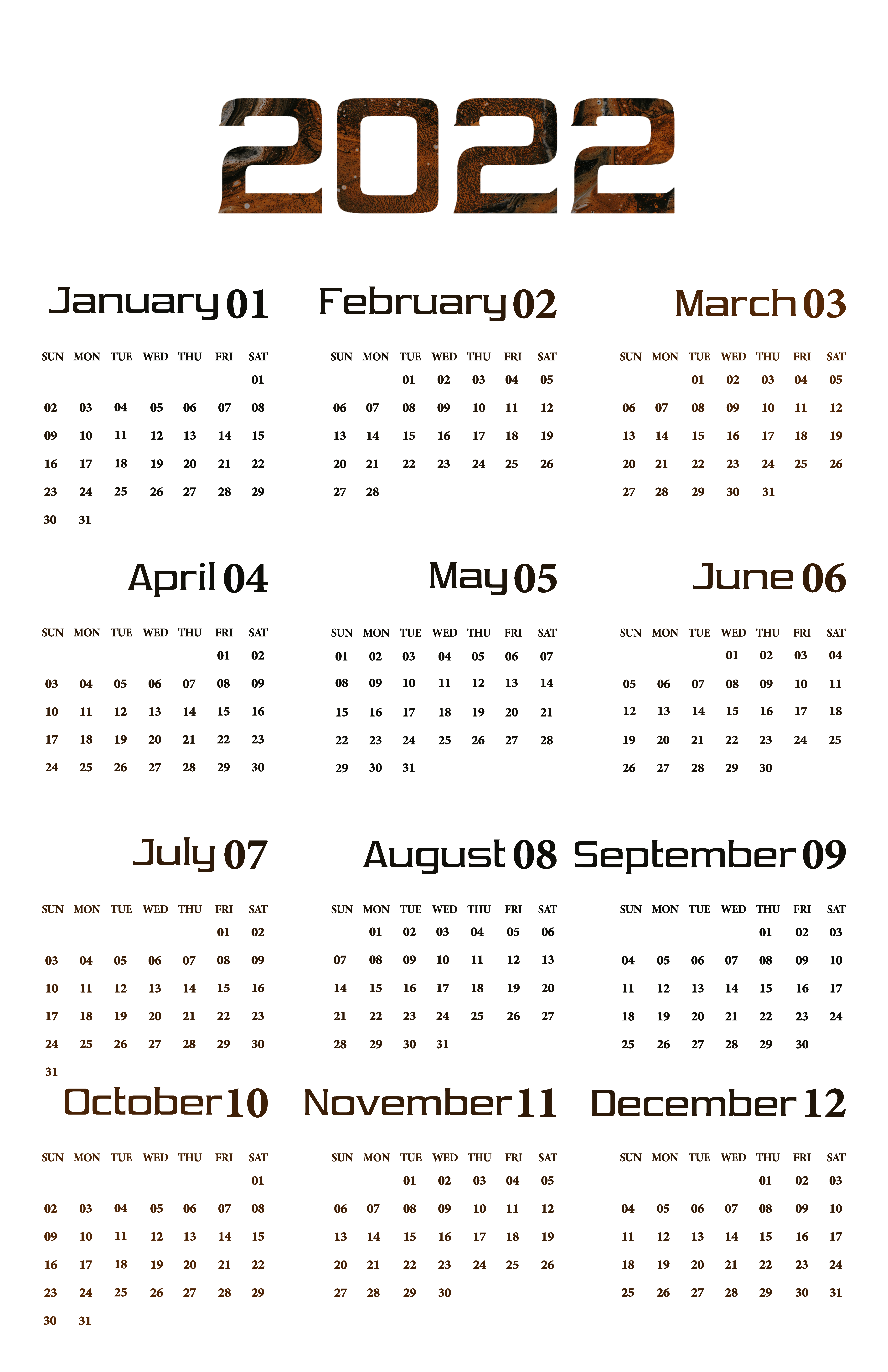 2022 Calendar PNG Image Transparent Background
