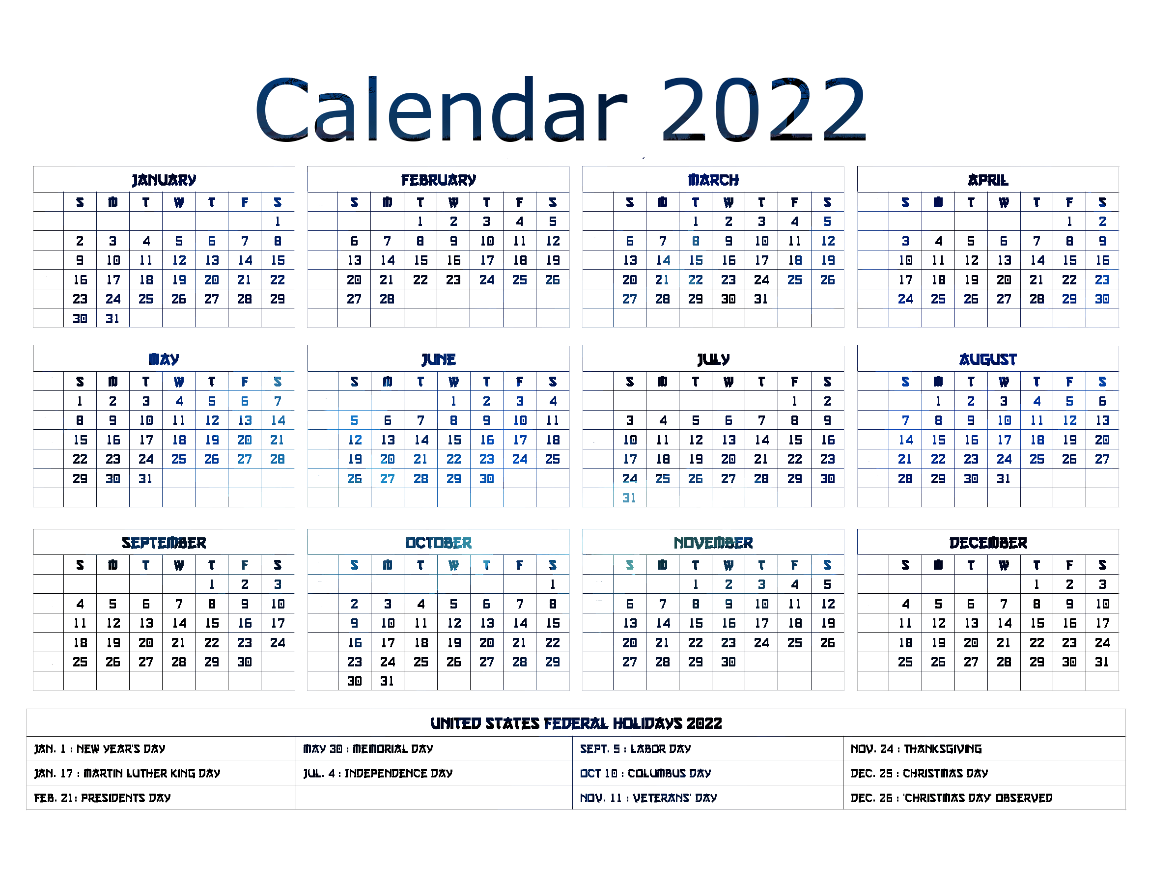 2022 Calendar PNG Transparent Image