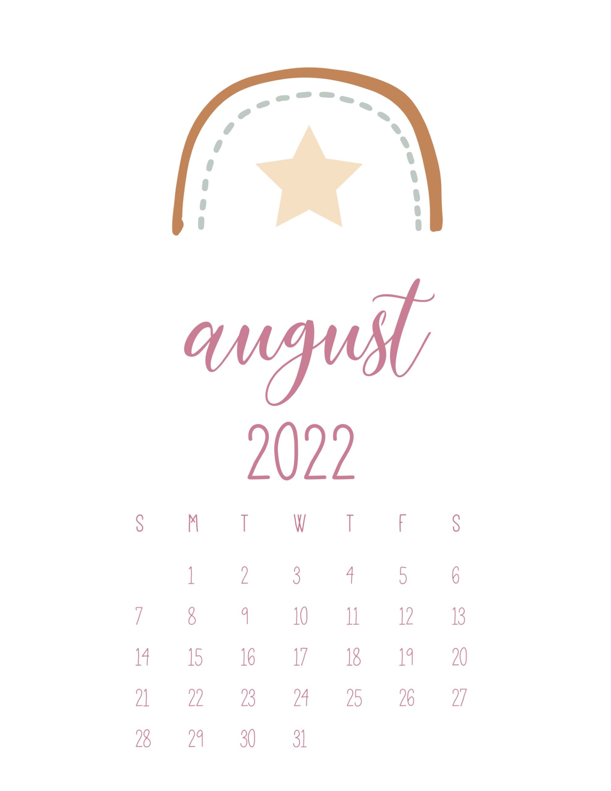 Cute August 2022 Calendar August 2022 Calendar Wallpapers - Wallpaper Cave