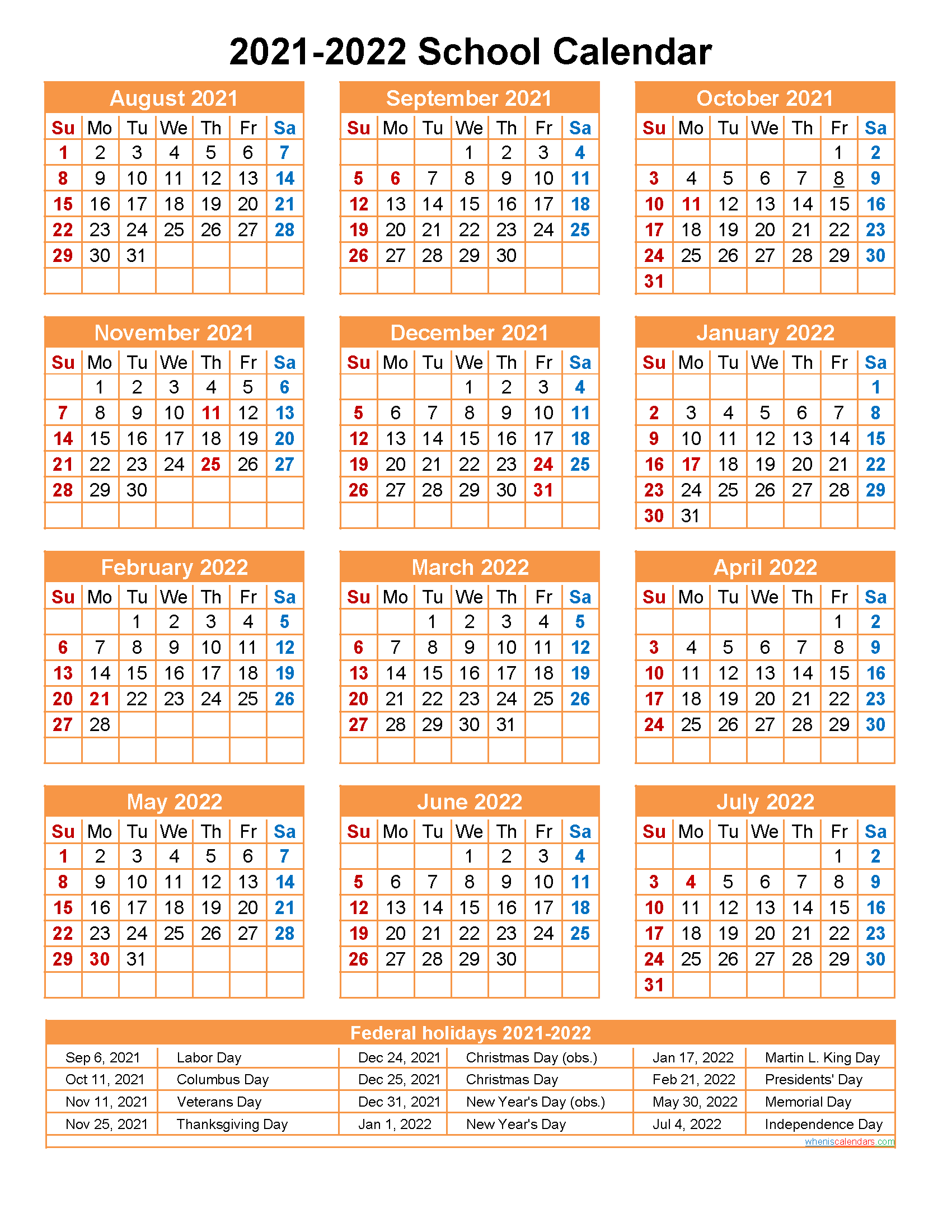 2021 and 2022 school calendar nyc