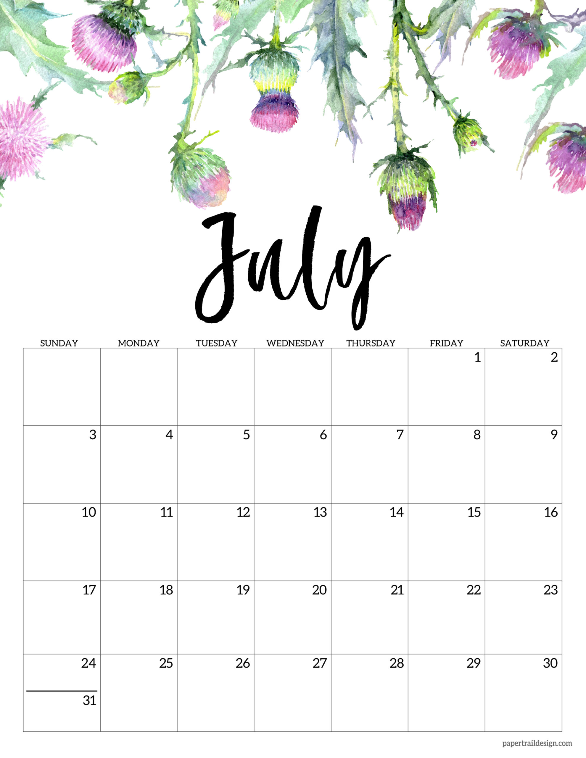 July 2022 calendar wallpaper
