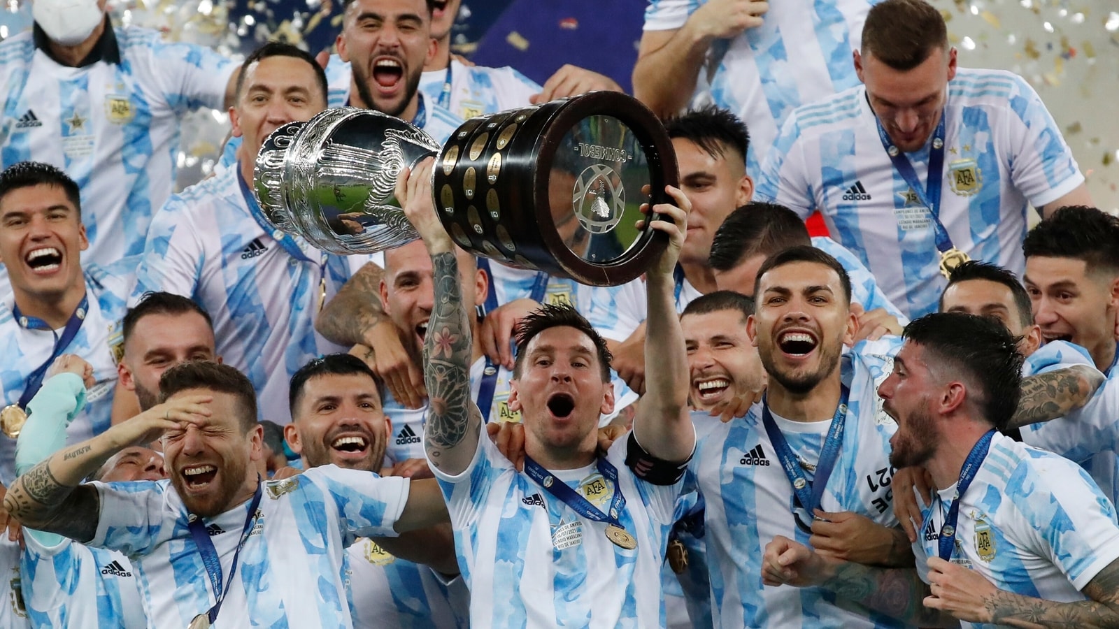 Download Lionel Messi holding the Copa America medal 2021 Wallpaper   Wallpaperscom