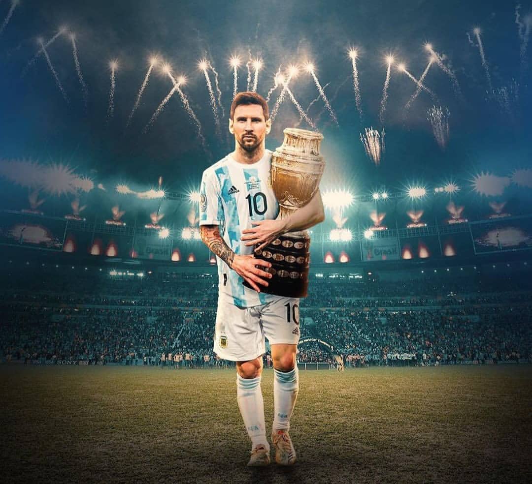 Trending of Copa America 2021 Argentina champions Lionel Messi HD wallpaper download