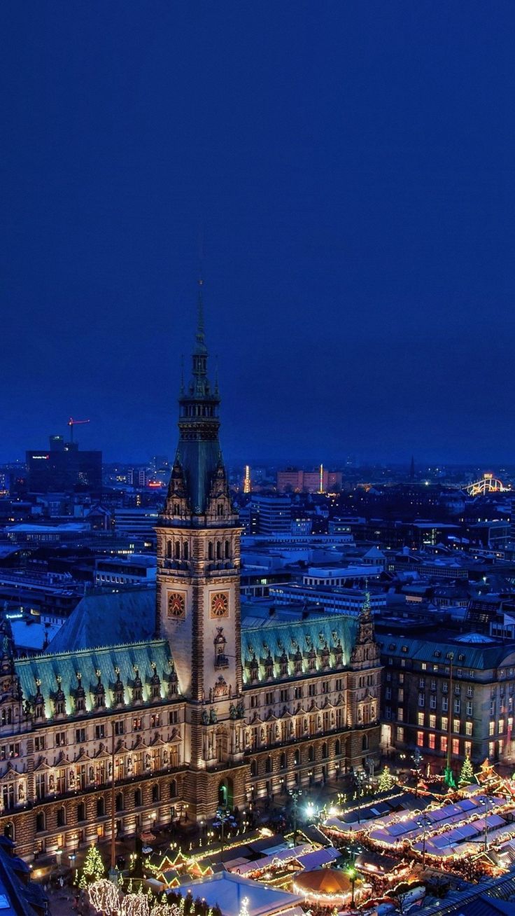 Christmas Blue Night Winter City IPhone 6 Wallpaper Download. IPhone Wallpaper, IPad Wallpaper One Sto. Winter Wallpaper Desktop, Winter Wallpaper, Winter City