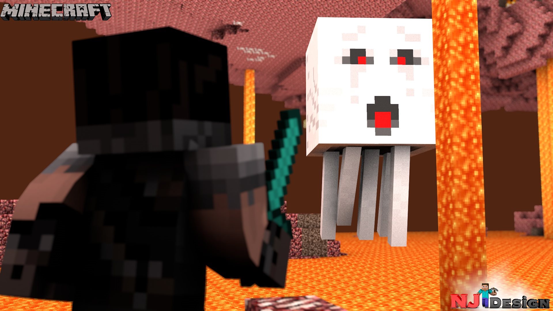 ghast minecraft wallpaper