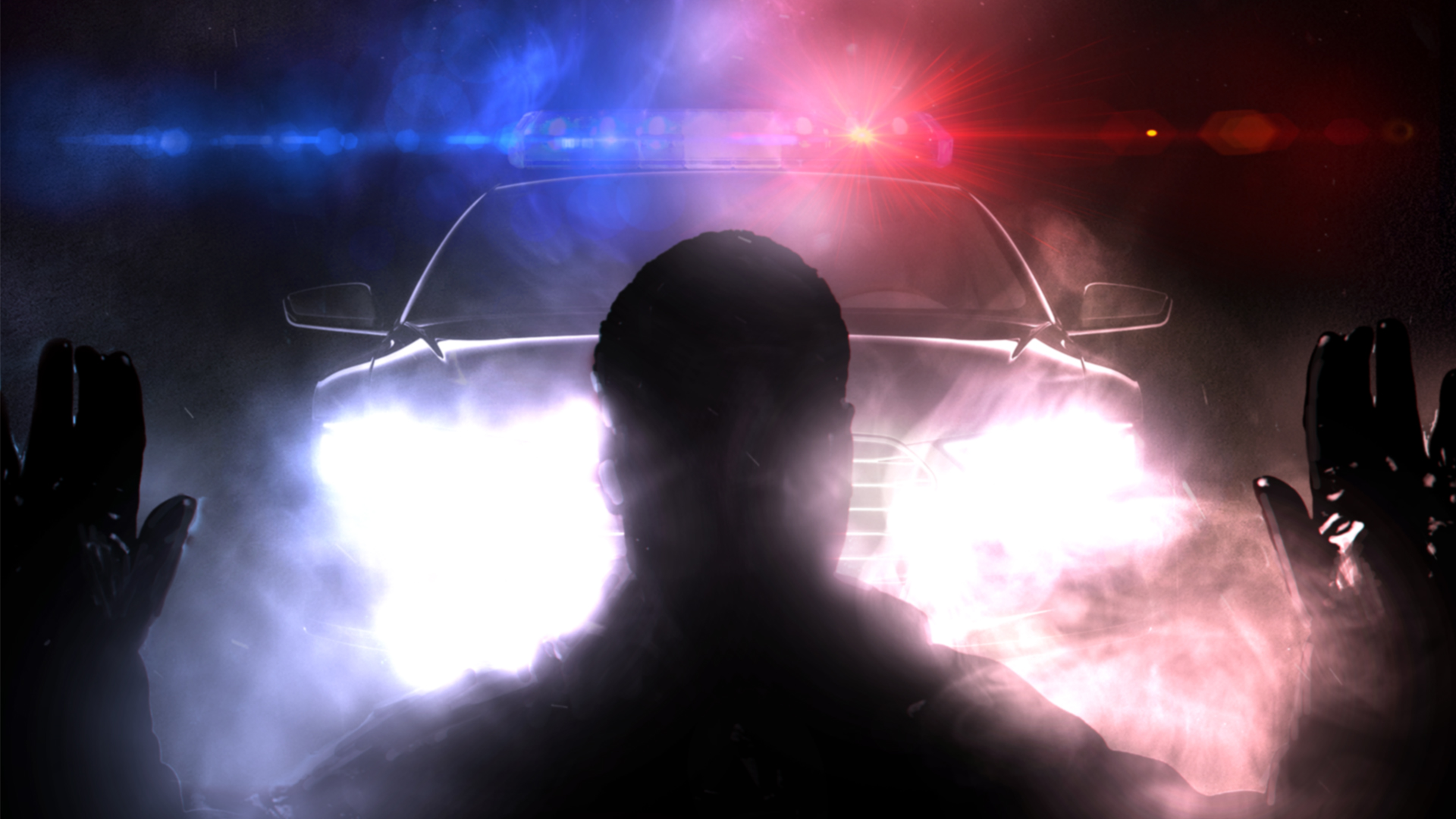Car Dark Light Man Police Wallpaper:1920x1080