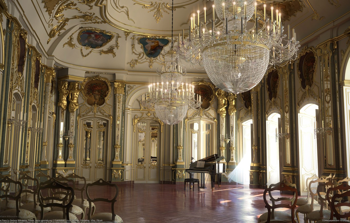 Wallpaper interior, Palace, Barbara Witkowska image for desktop, section рендеринг