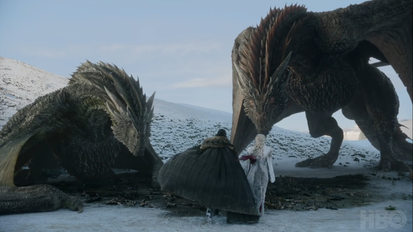 GoT S8. Daenerys Jon & Drogon Rhaegal