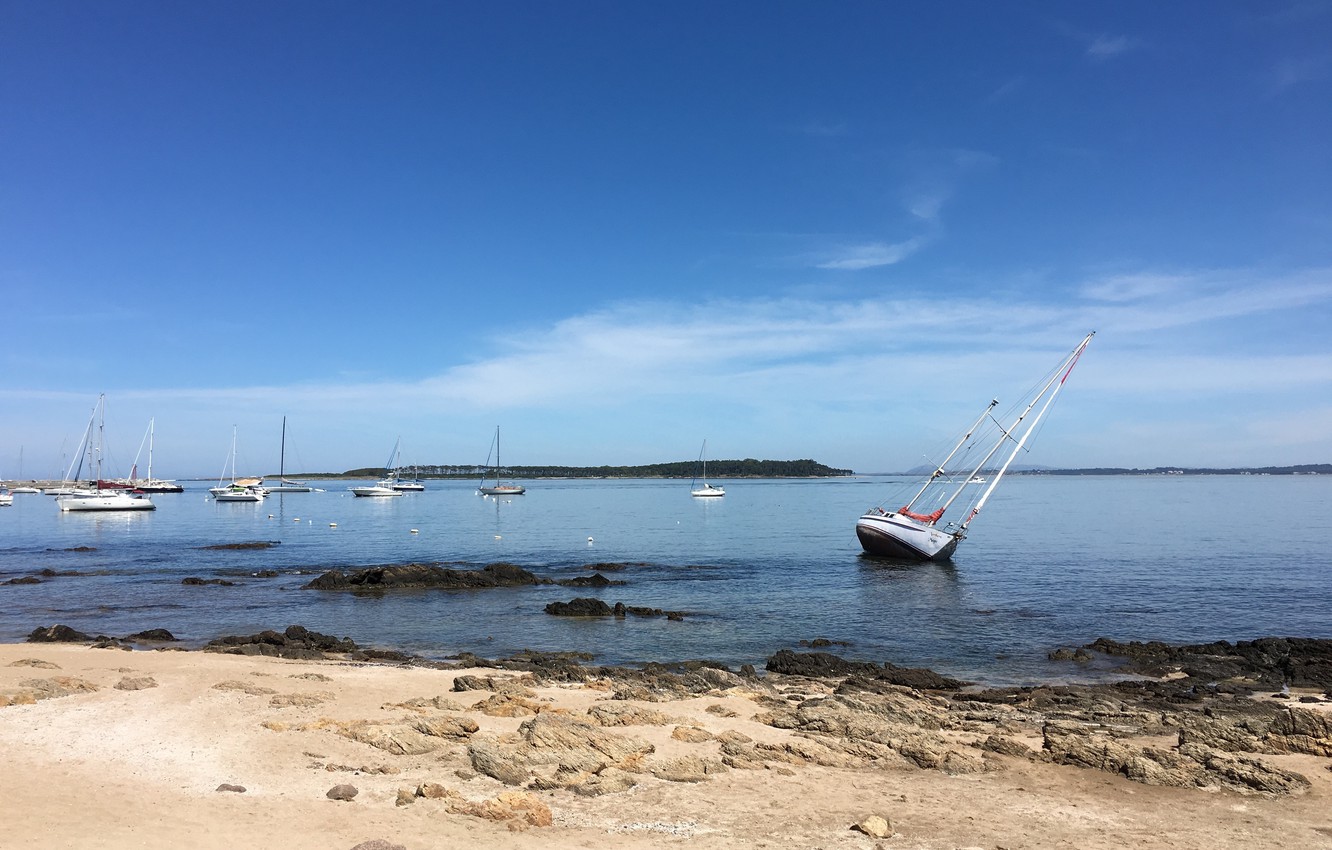Wallpaper beach, sky, water, sand, shore, ship, ships, Uruguay, bank, Port of Punta del Este, Punta del Este image for desktop, section пейзажи