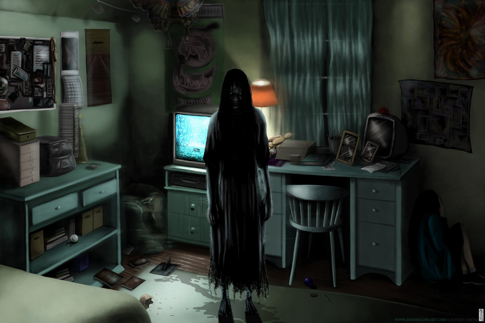 the, Ring, Horror, Scary, Creepy, Spooky, Ghost, Dark, Evil, Art, Artistic, Video, Games, Rooms, Shadow, Silhouette, Fantasy, Halloween Wallpaper HD / Desktop and Mobile Background