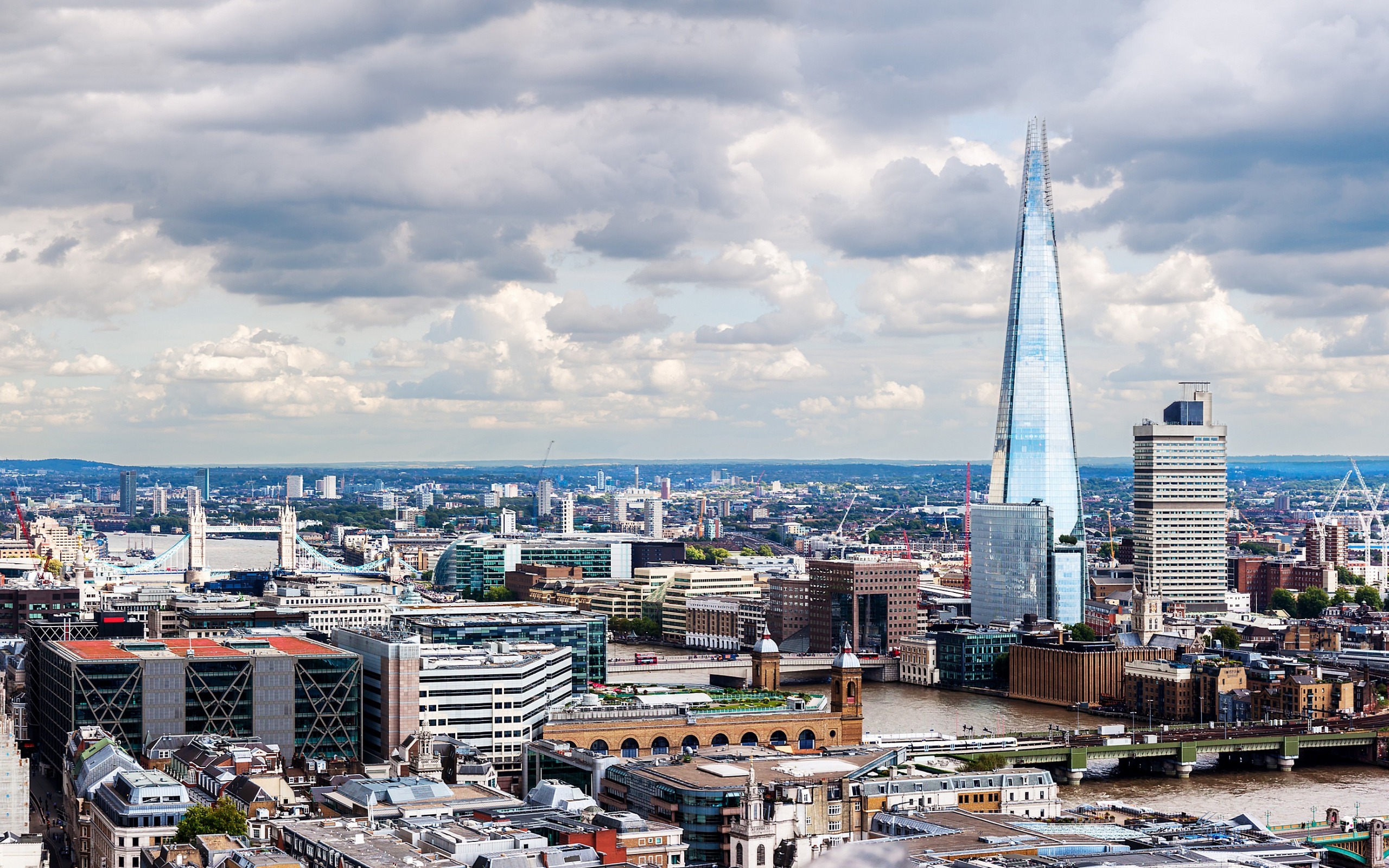 Download wallpaper The Shard, London, cityscape, skyscrapers, England, UK for desktop with resolution 2560x1600. High Quality HD picture wallpaper