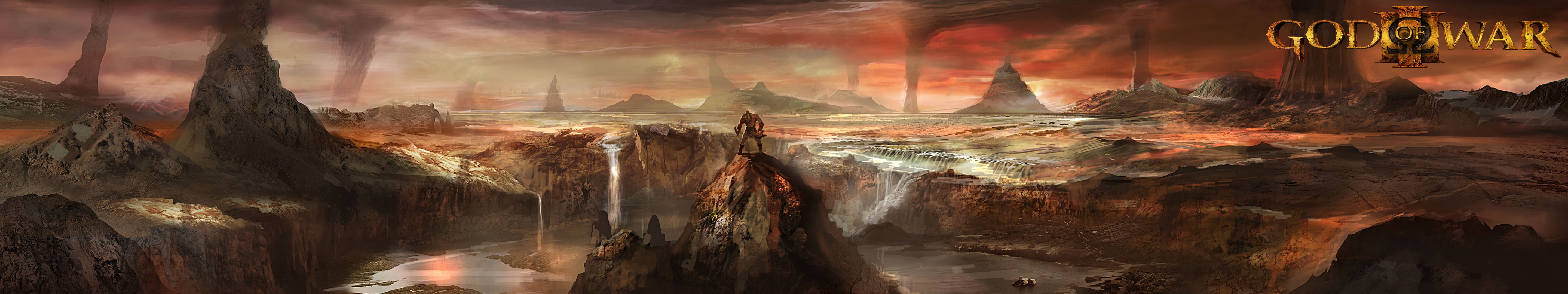 landscapes god of war multiscreen 5760x1080 wallpaper