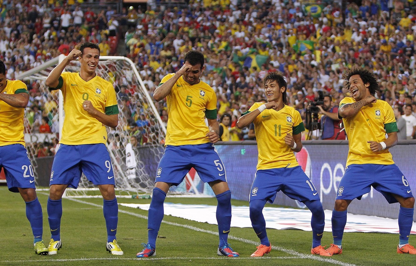 Wallpaper Football, Brazil, The celebration, Neymar image for desktop, section спорт