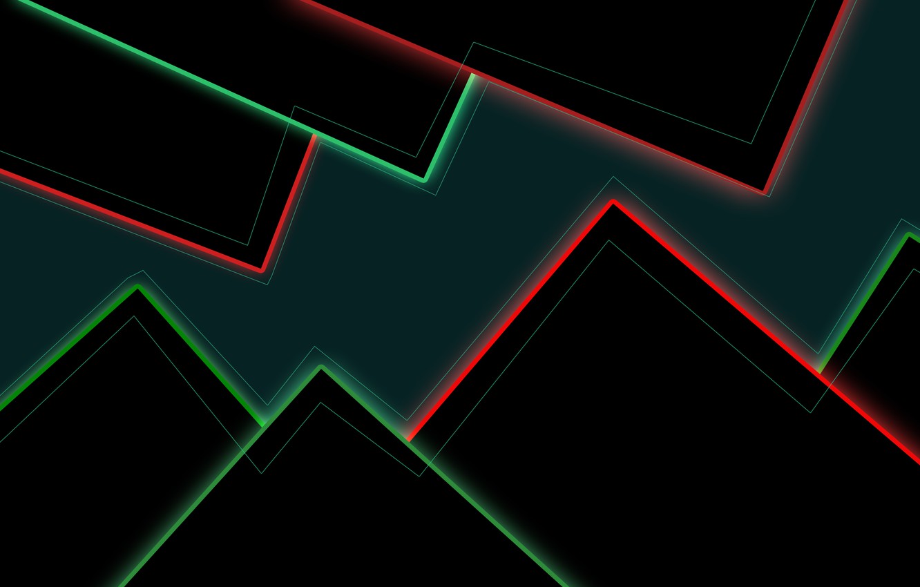 Wallpaper Red, Green, lines, best, zero image for desktop, section абстракции