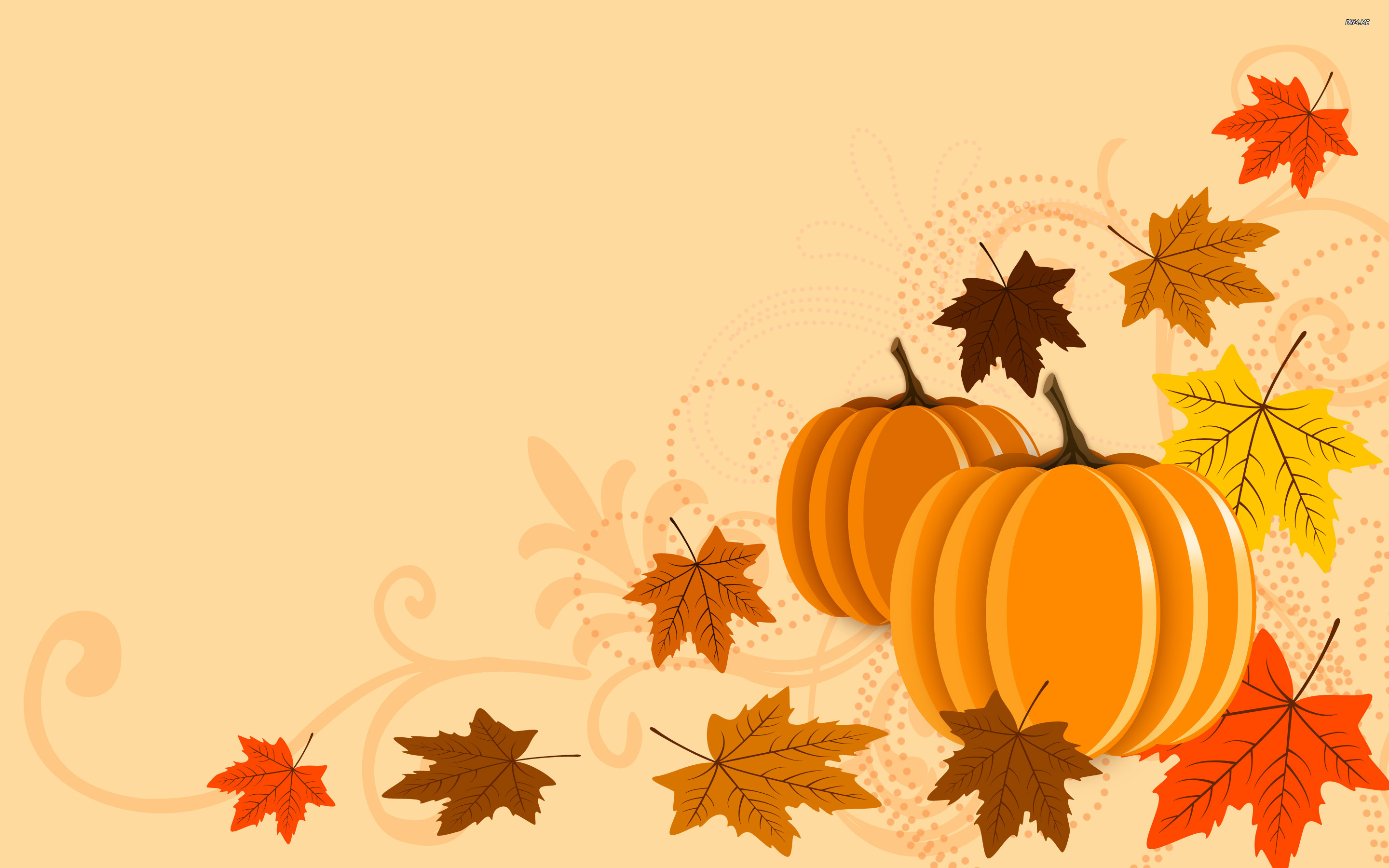 Fall Scene Wallpaper with Pumpkins