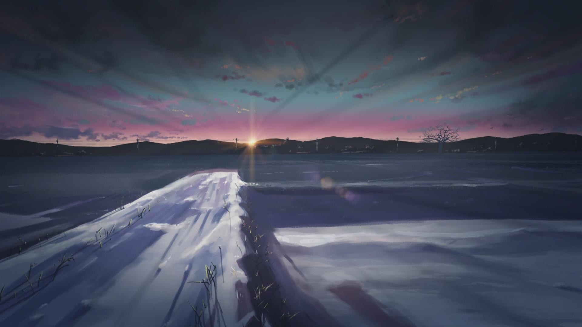 #winter, #anime, Centimeters Per Second wallpaper HD Wallpaper