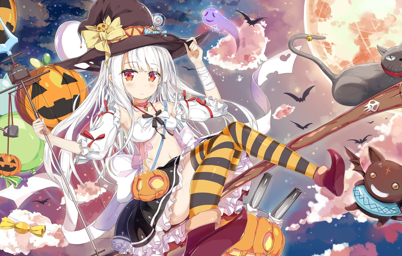 Wallpaper art, girl, Halloween, Azur Lane image for desktop, section сёнэн