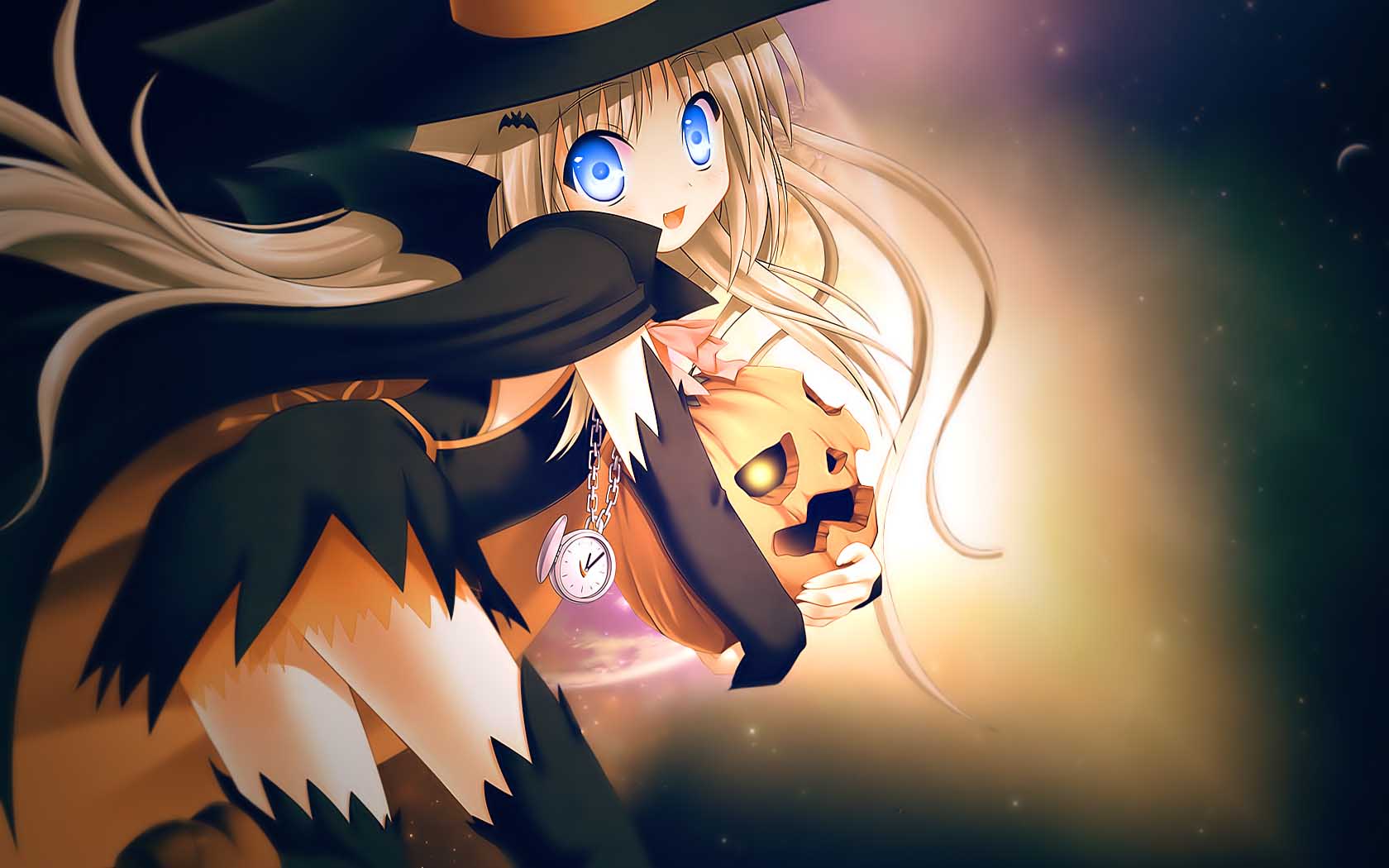 Anime Girl Happy Halloween