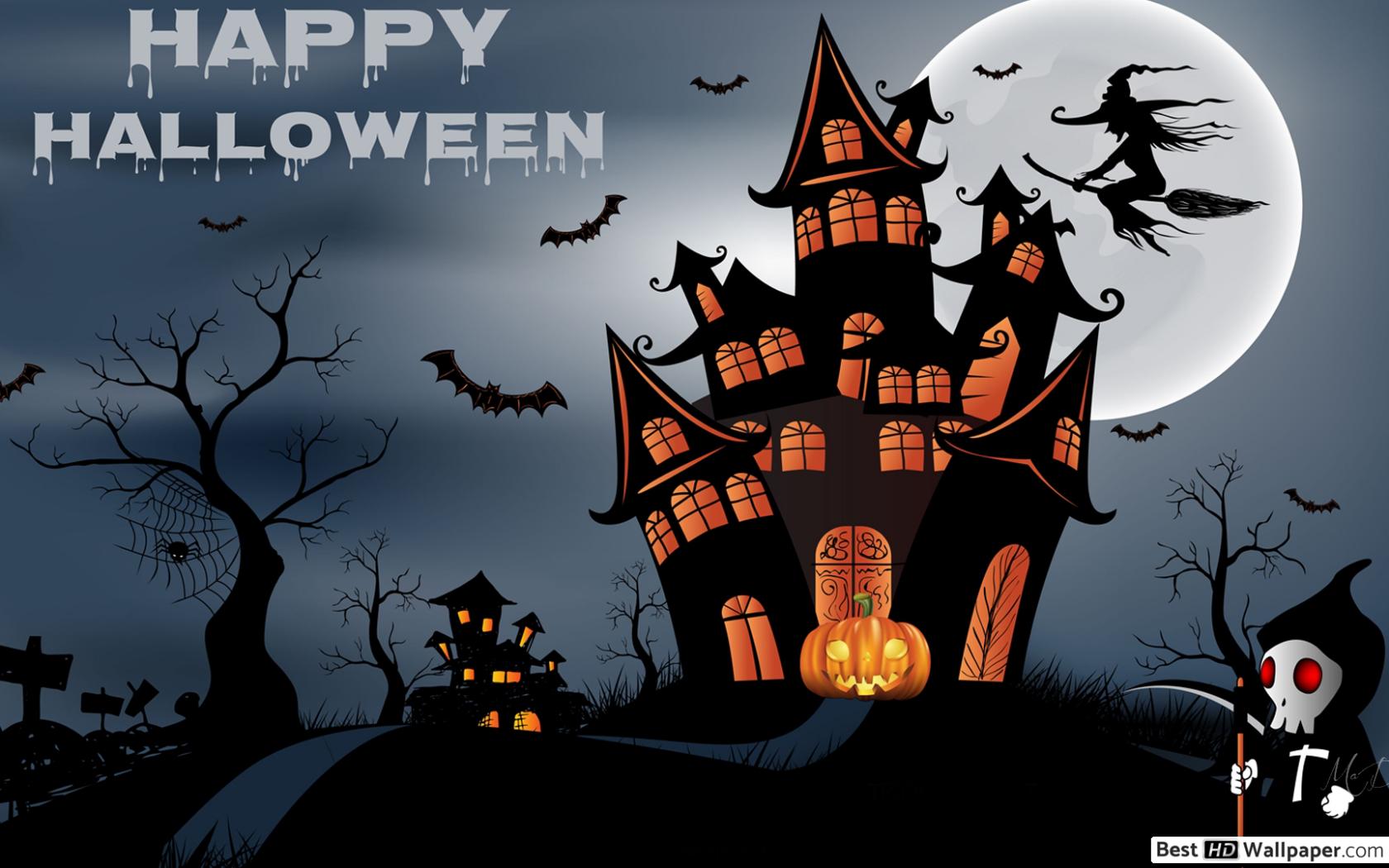 Happy Halloween Horror House HD wallpaper download