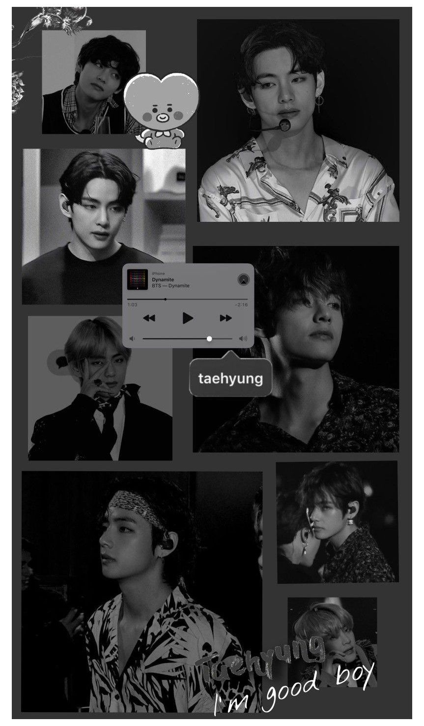 Taehyung Black And White Aesthetic Wallpaper