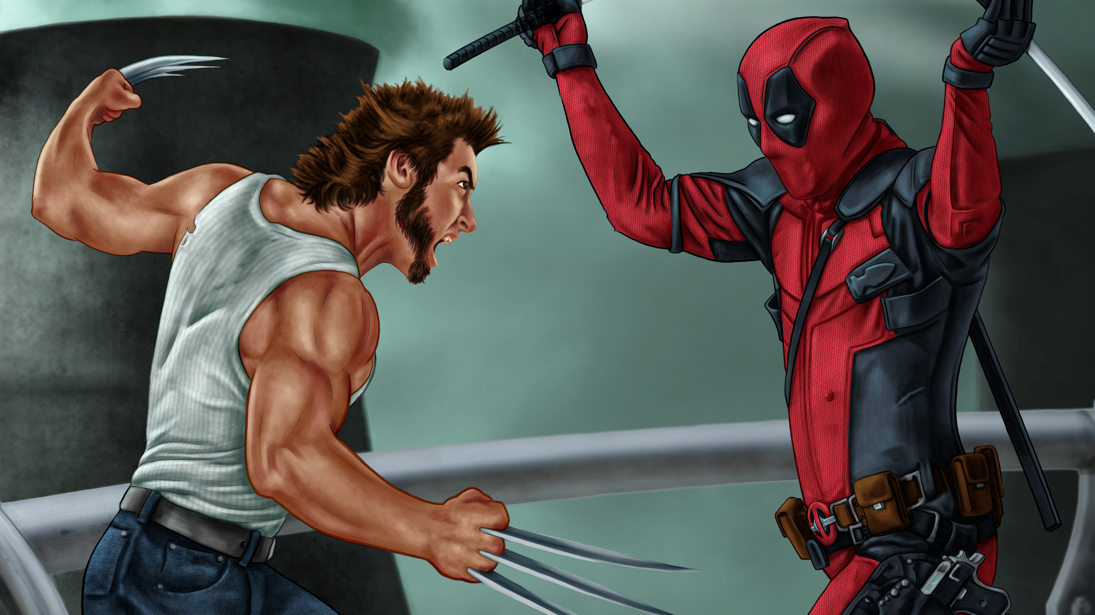 Wallpaper 4k Deadpool Vs Wolverine 5k Wallpaper