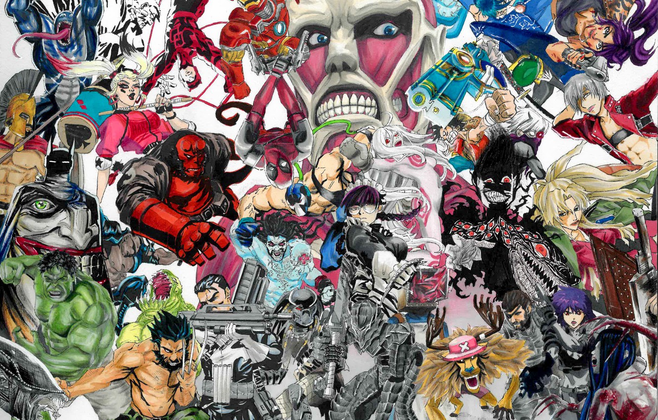 Wallpaper Batman, Black Lagoon, Demon, Sword, Gun, Blood, Pistol, Game, Hulk, Hellsing, One Piece, Armor, Devil, Wolverine, X Men, Logan Image For Desktop, Section разное