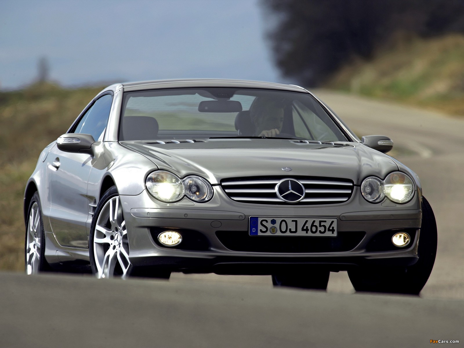 Mercedes Benz SL 500 (R230) 2005–08 Wallpaper (1600x1200)