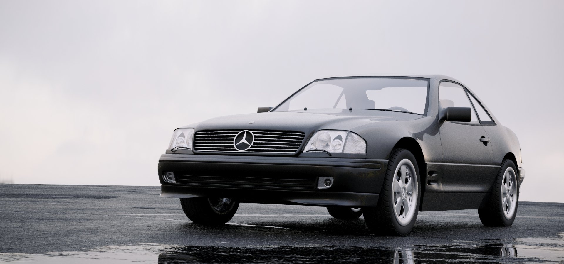 Mercedes Benz SL500 2002 3D Model