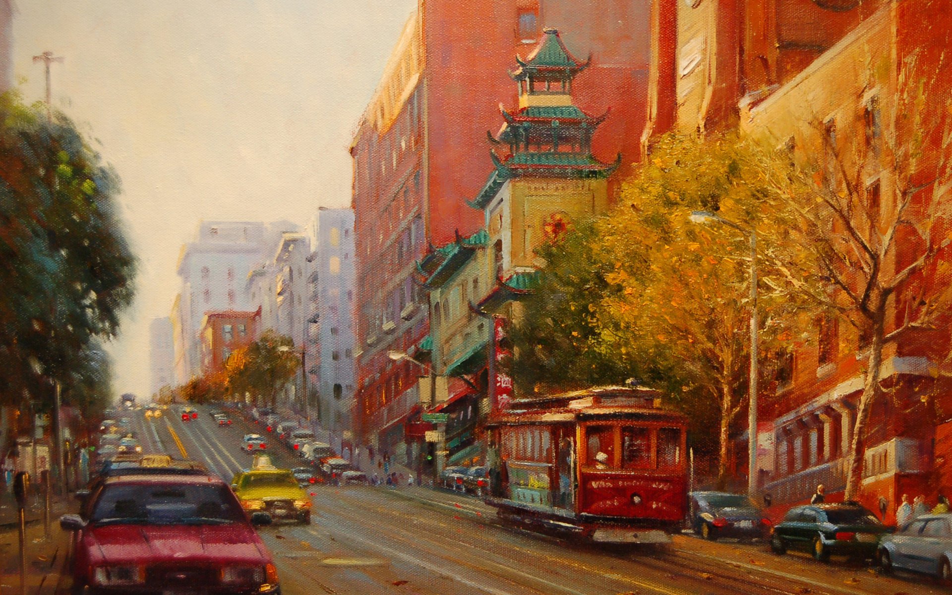 Painting of San Francisco HD Wallpaper
