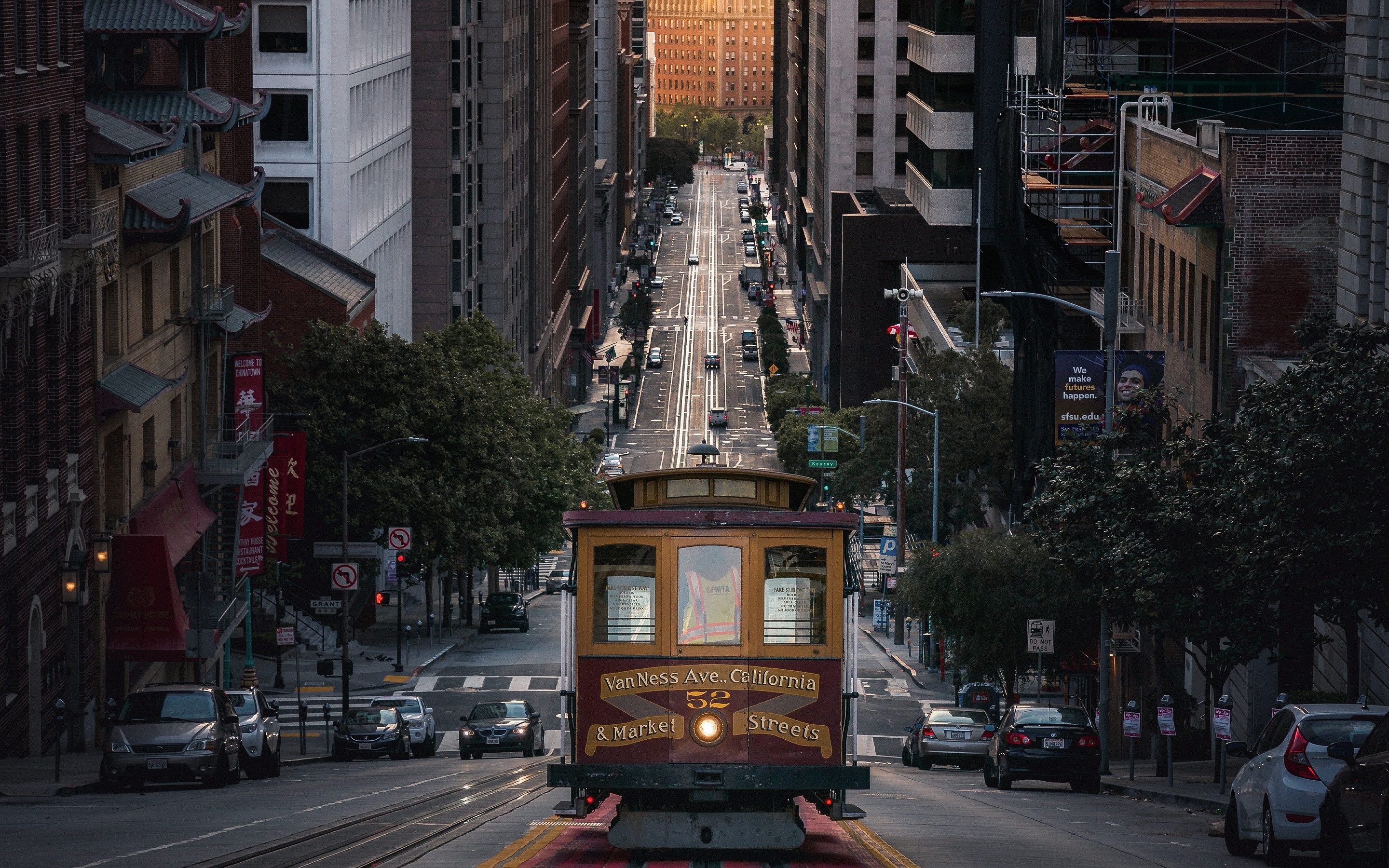 Wallpaper San Francisco, city, street, tram, USA 2880x1800 HD Picture, Image