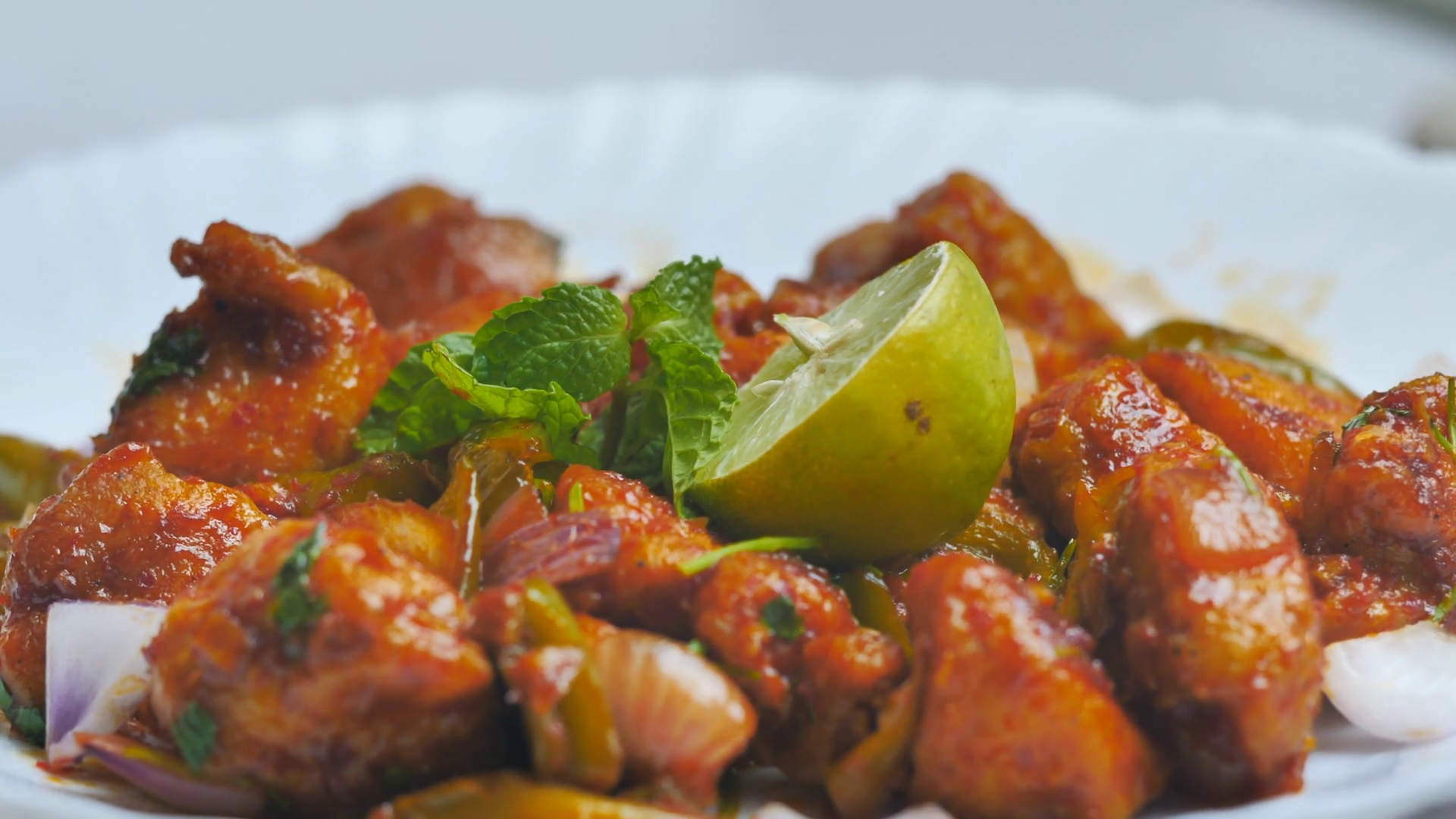 RESTAURANT STYLE chilli chicken Recipe recipes Stock Video Footage