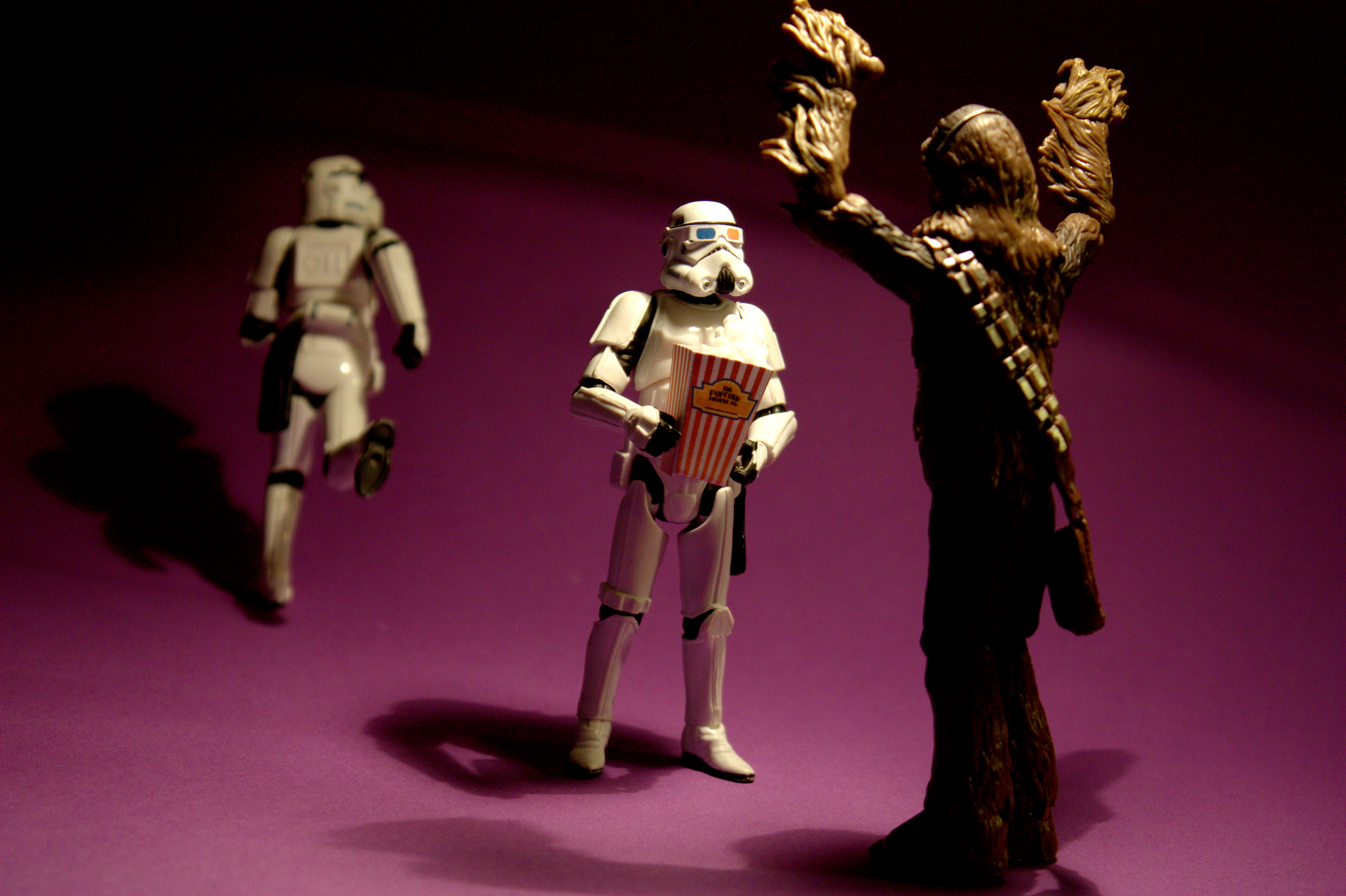 Wallpaper, cinema, movie, Toy, actionfigure, starwars, 3D, stormtrooper, wookiee, Chewbacca, geekdadpower 4290x2856