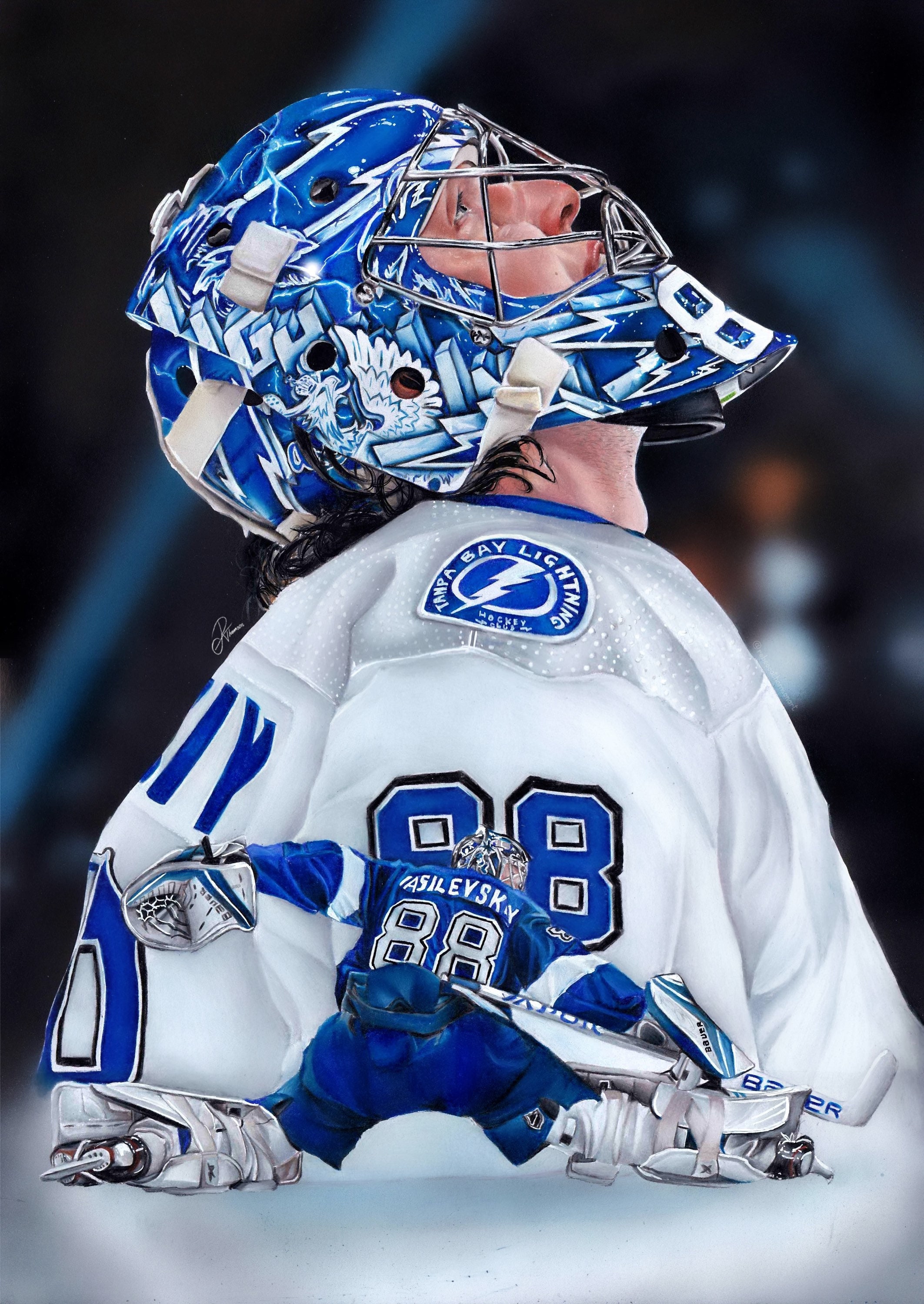 Lightning Round: Andrei Vasilevskiy has a new mask celebrating the Bolts  Cup win HD wallpaper