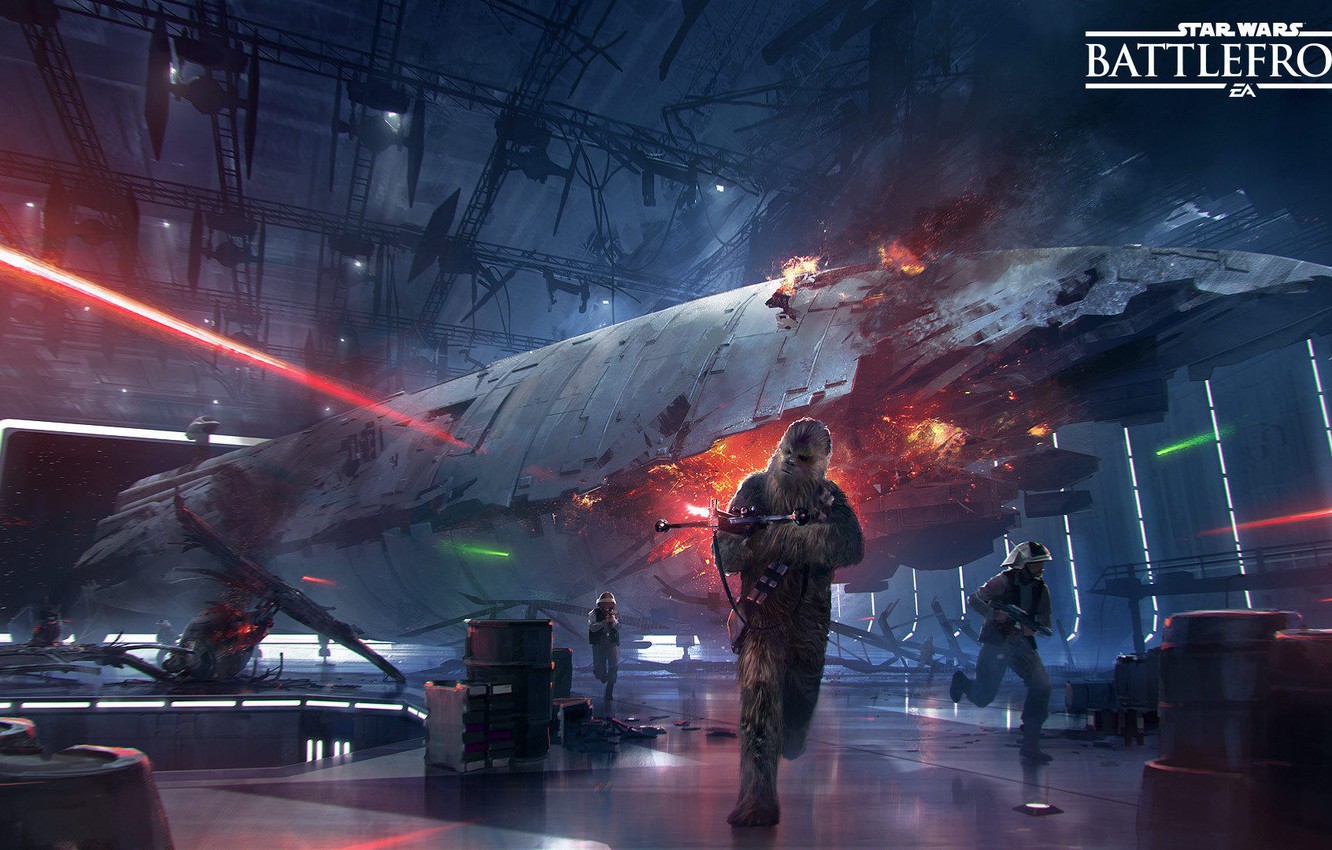 Wallpaper game, Electronic Arts, DICE, The Death Star, Chewbacca, The rebels, Chewbacca, Death Star, Rebels, star wars battlefront, the Wookiee, Wookiee image for desktop, section игры