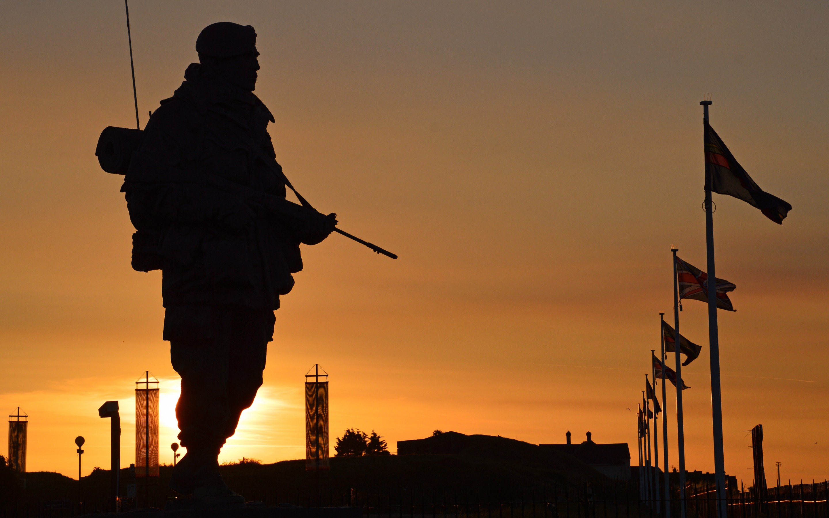 sun, Sunset, Silhouette, Commandos, Soldiers, Weapons, Equipment, Royal, Marines, Uk, Military Wallpaper HD / Desktop and Mobile Background