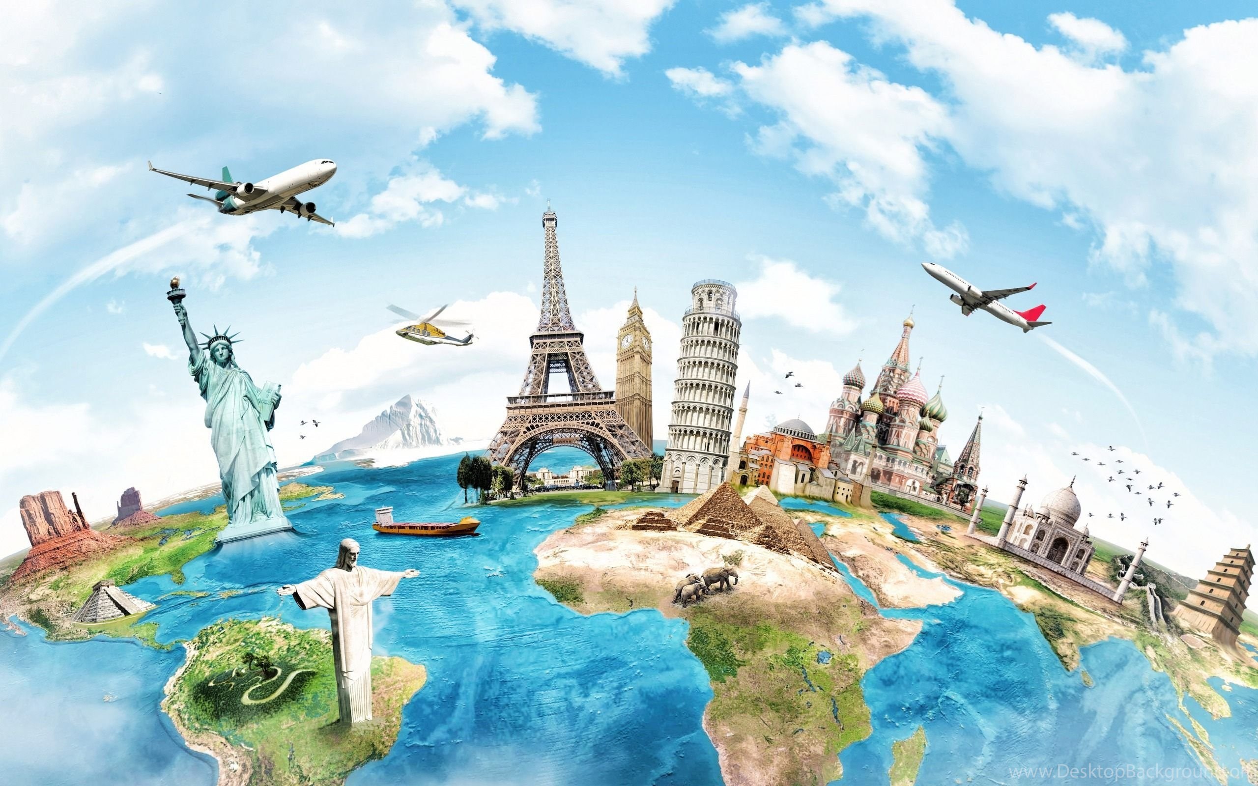 World Of Travel Wallpaper HD Download Of Famous Buildings Desktop Background