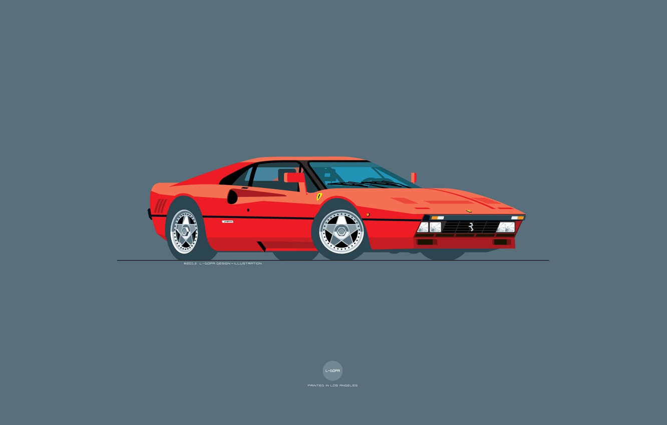 Wallpaper Red, Auto, Machine, Ferrari, Art, Supercar, GTO, 288, 288 GTO, Ferrari 288 GTO, Nik Schulz, Ferrari 288GTO, 288GTO image for desktop, section минимализм