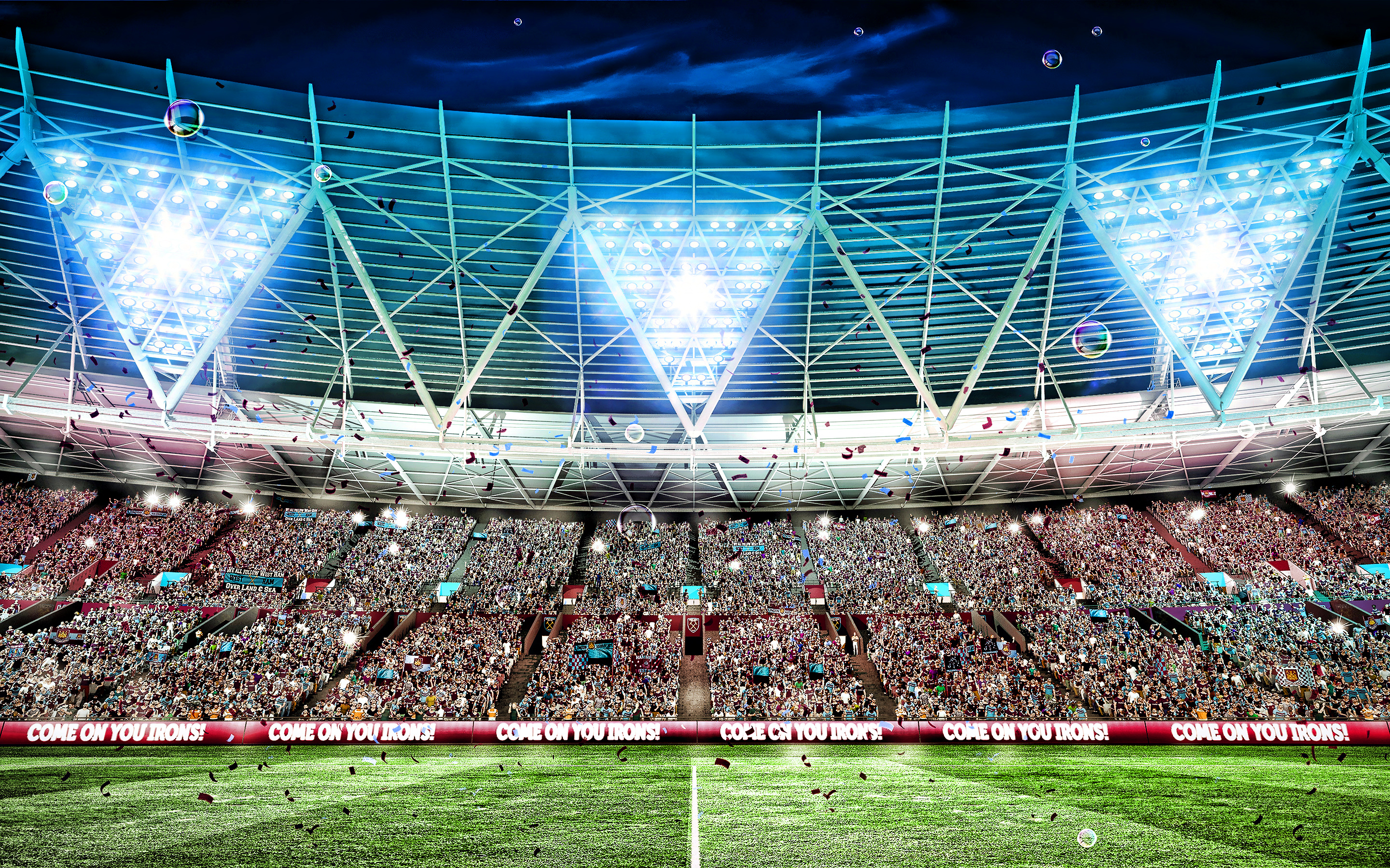 Download wallpaper West Ham Stadium, London Stadium, London, England, soccer, football stadium, West Ham United FC, english stadium for desktop with resolution 2880x1800. High Quality HD picture wallpaper