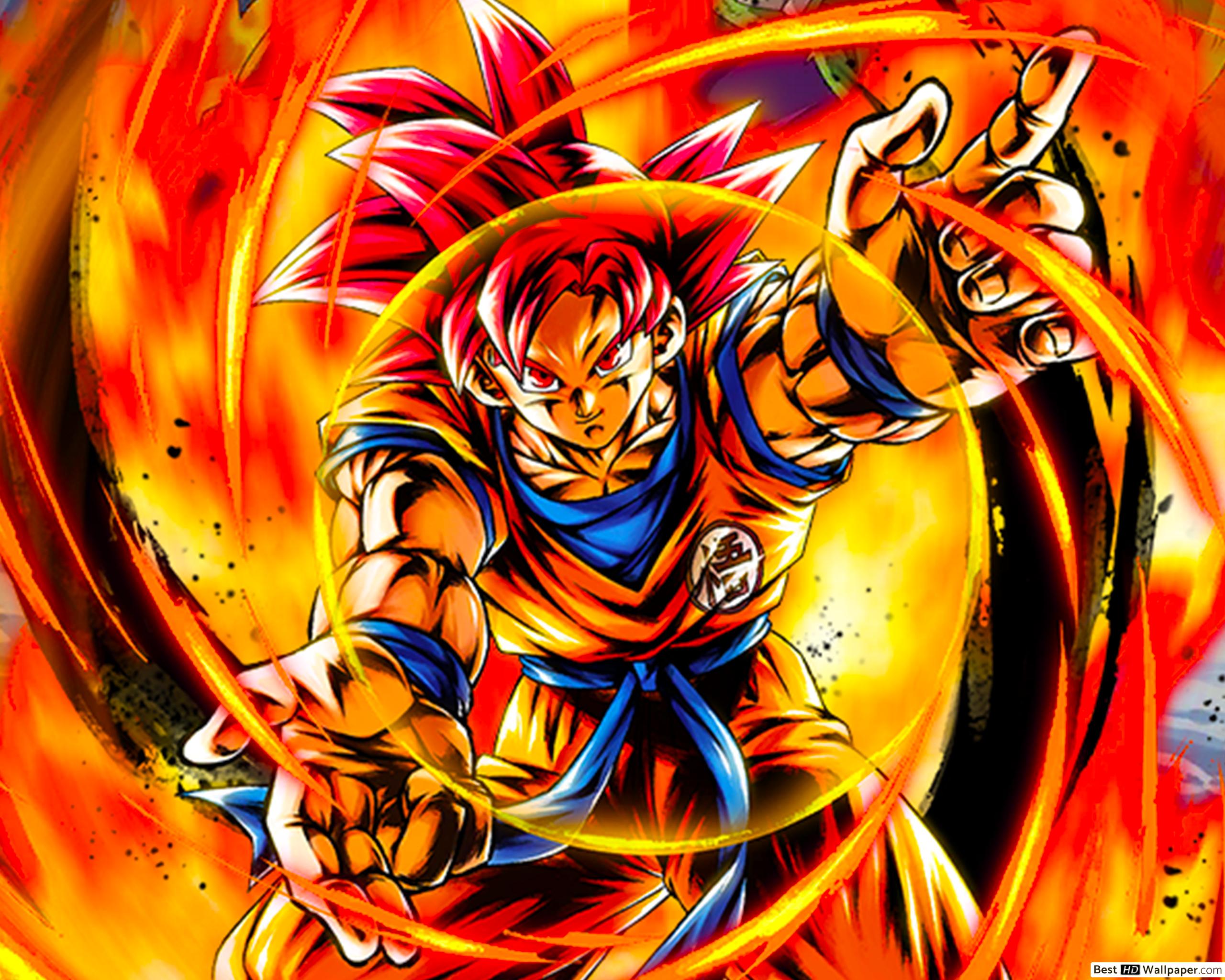 Super Saiyan God Goku from Dragon Ball Super [Dragon Ball Legends Arts] for Desktop HD wallpaper download