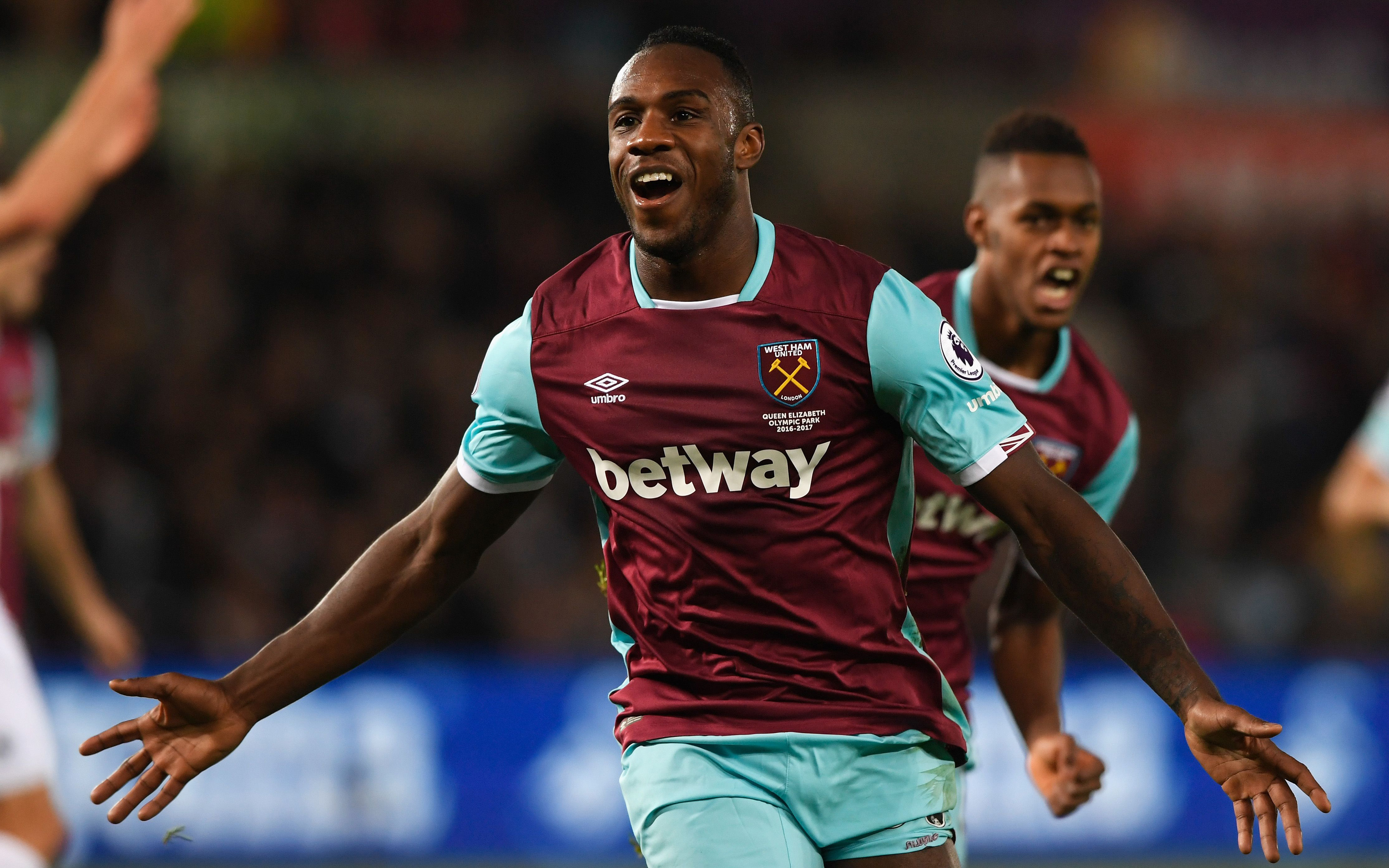 Download wallpaper Michail Antonio, 4k, footballers, West Ham, Premier League, soccer, West Ham United, football for desktop with resolution 3840x2400. High Quality HD picture wallpaper