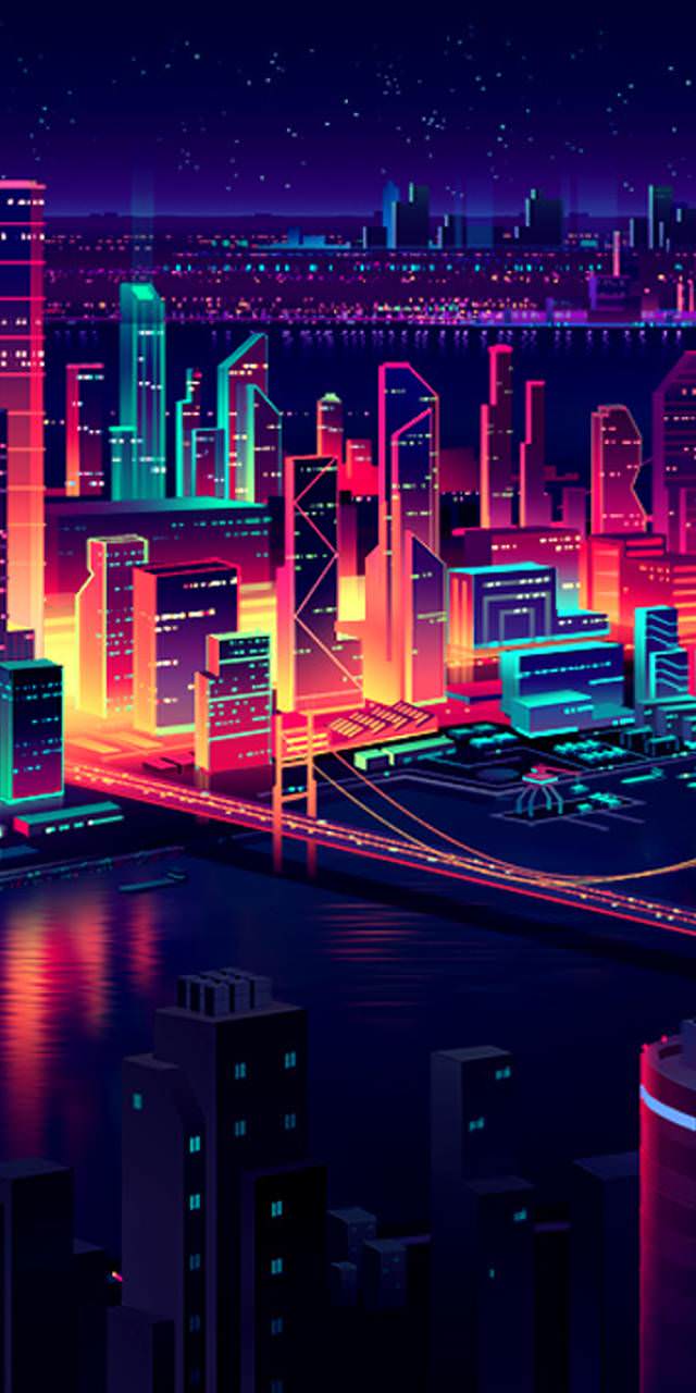 Neon City Phone Wallpaper, HD Neon City Phone Background on WallpaperBat