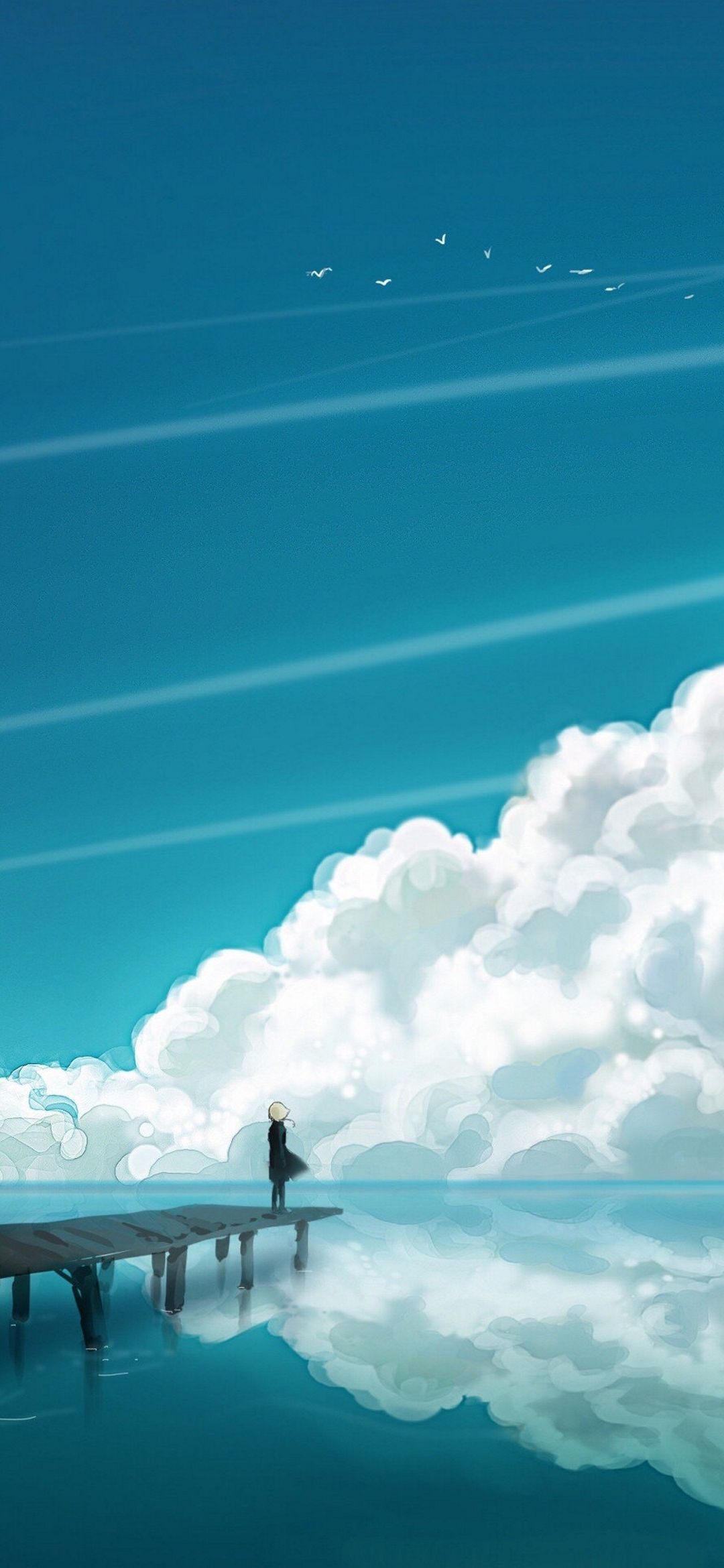 Anime Sky iPhone Background Minimal 4K Wallpaper