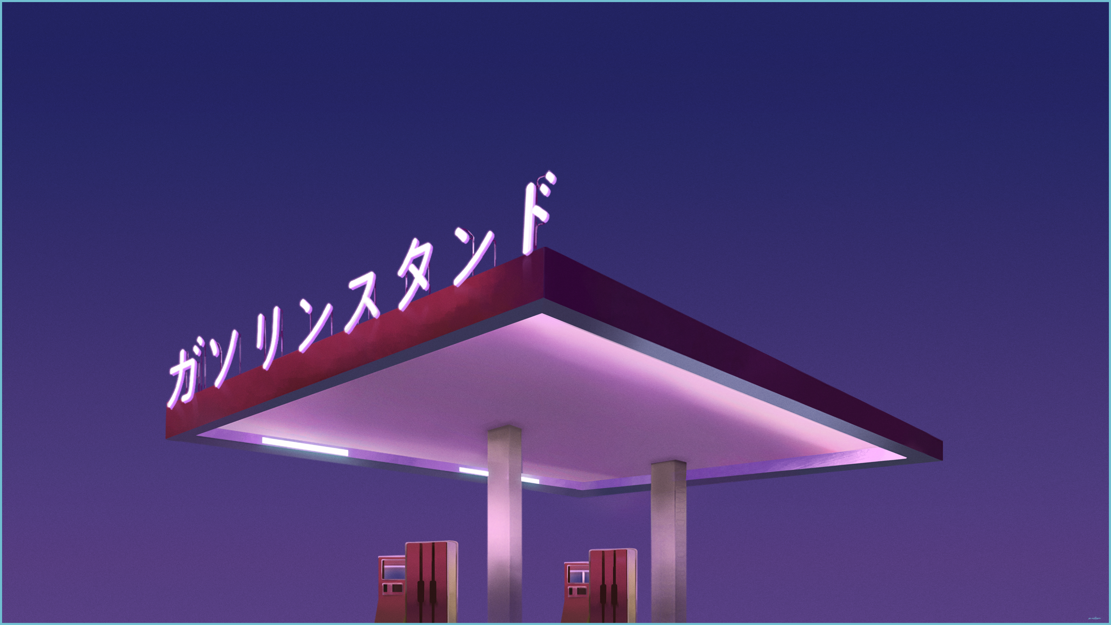 Neon Gas Station Wallpaper Free Neon Gas Station Background