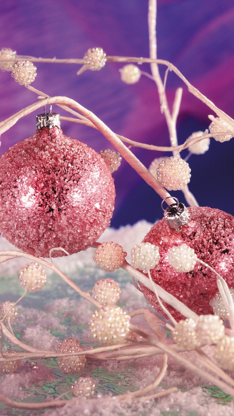 Pink Christmas Decorations Wallpaper iPhone