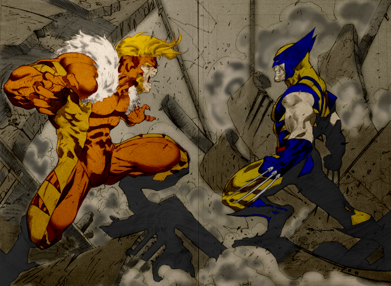 Download Latest HD Wallpaper of, Comics, Wolverine Vs. Sabretooth
