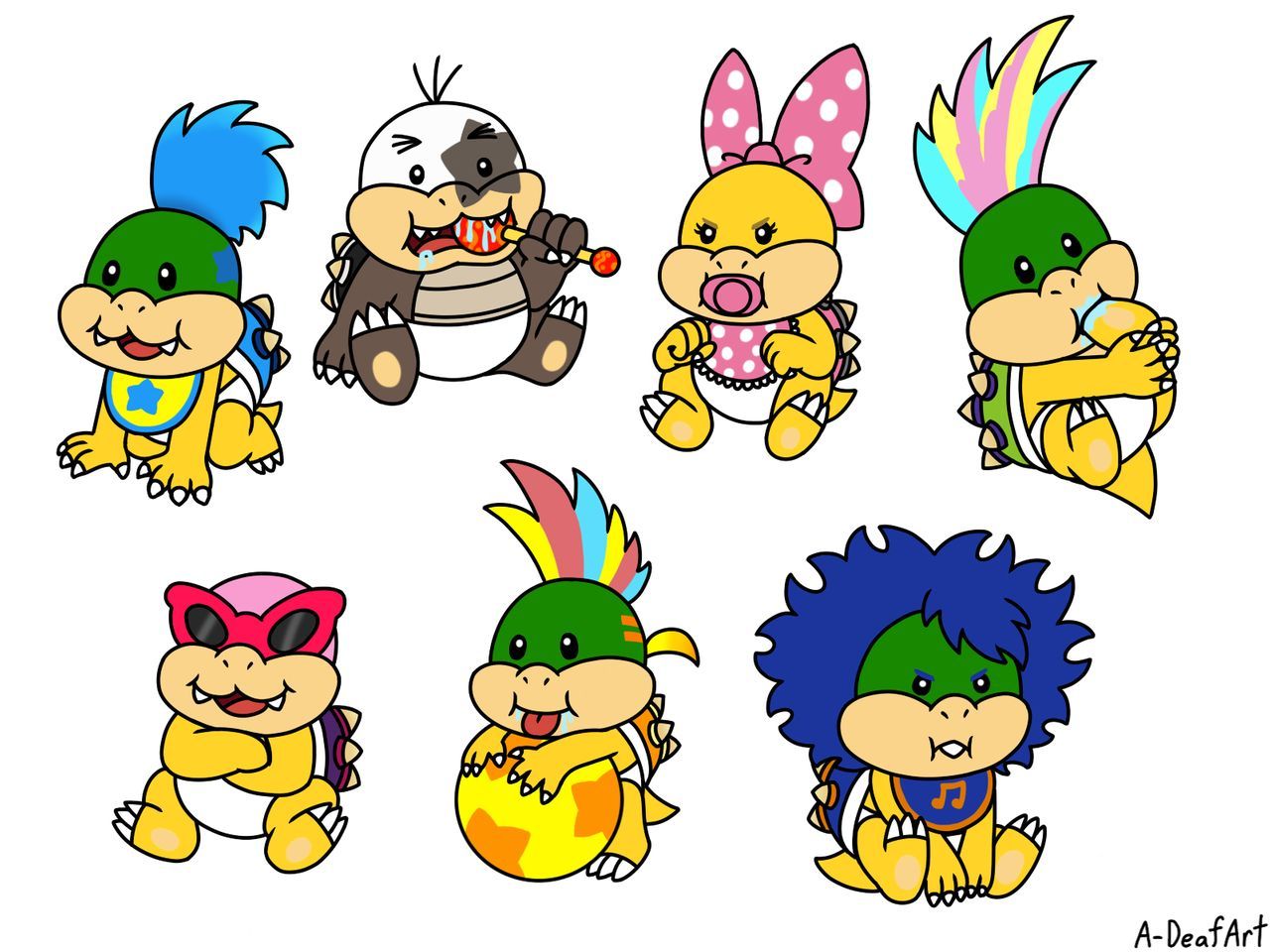 Koopalings Babies. Super mario art, Super mario bros, Mario art
