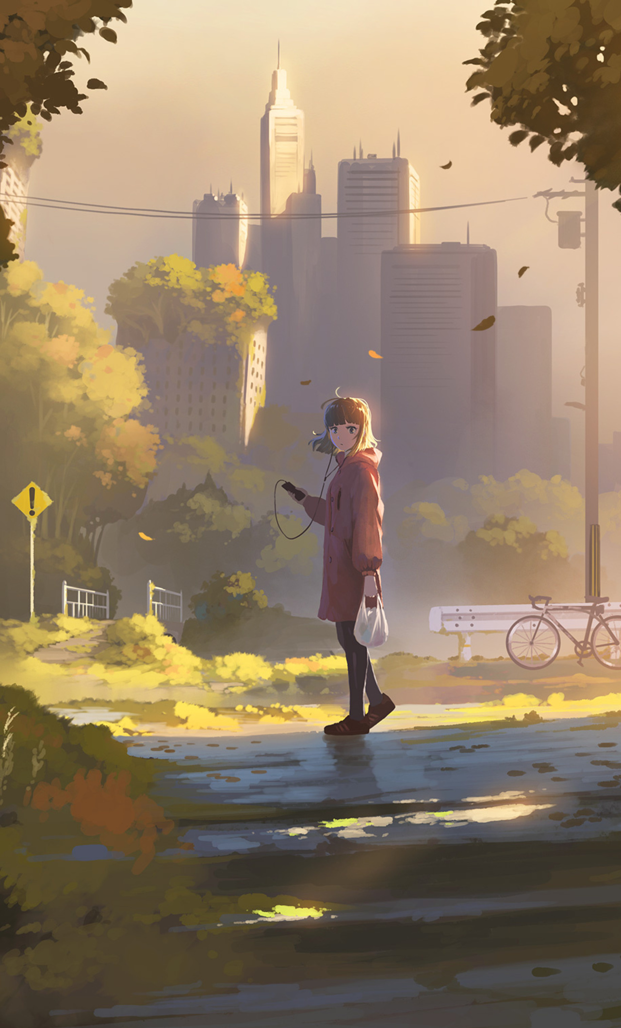 Fall Season Anime Artwork iPhone HD 4k Wallpaper, Image, Background, Photo and Picture