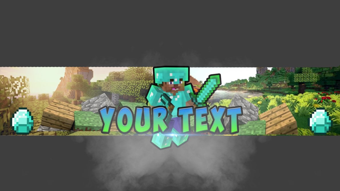 minecraft youtube channel art template