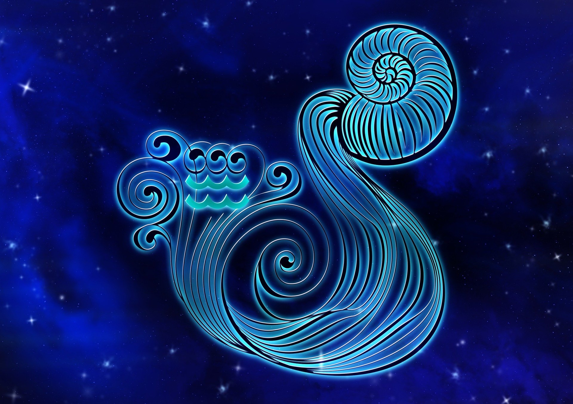 Blue Aquarius Water Star Sign